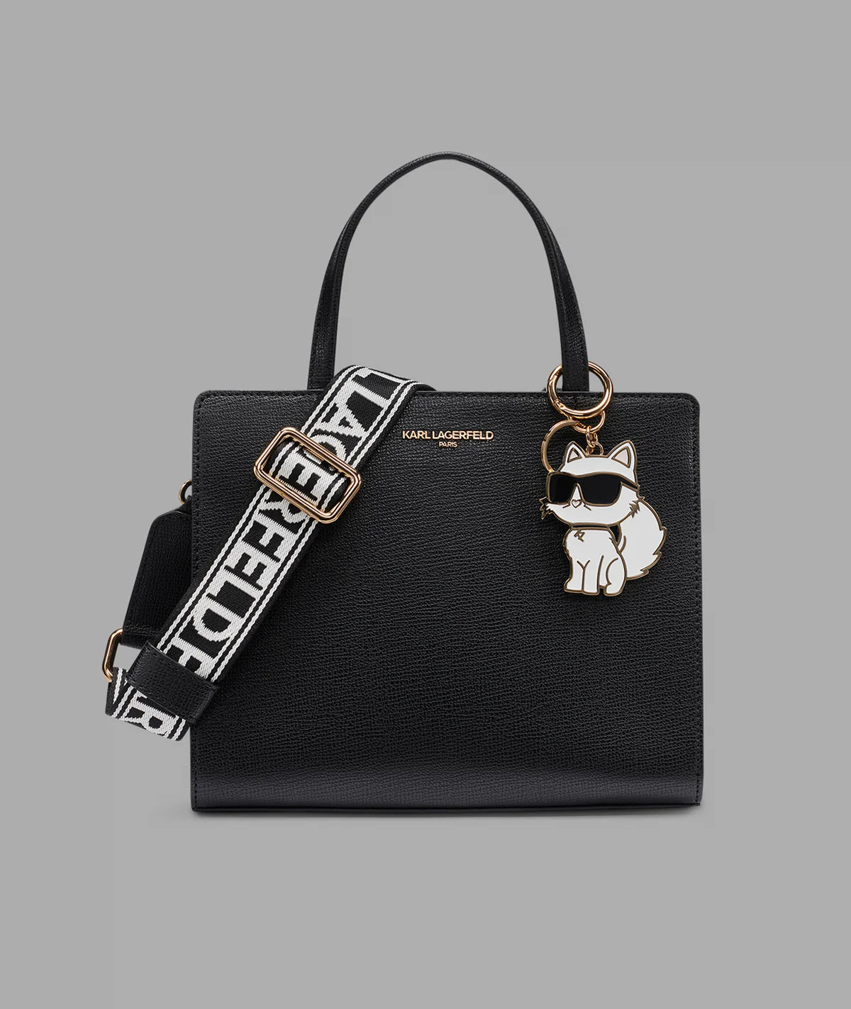 MAYBELLE SATCHEL WITH CHOUPETTE CHARM-Black