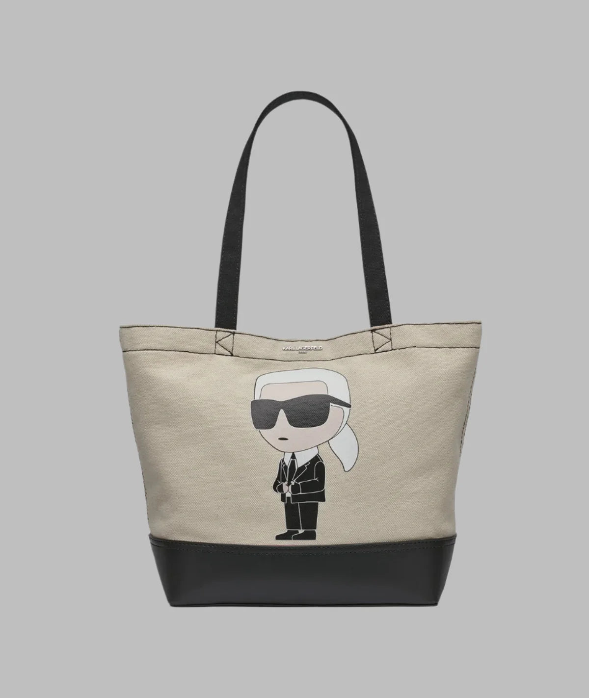 KARL LAGERFELD CANNES CANVAS EMOJI TOTE-Beige