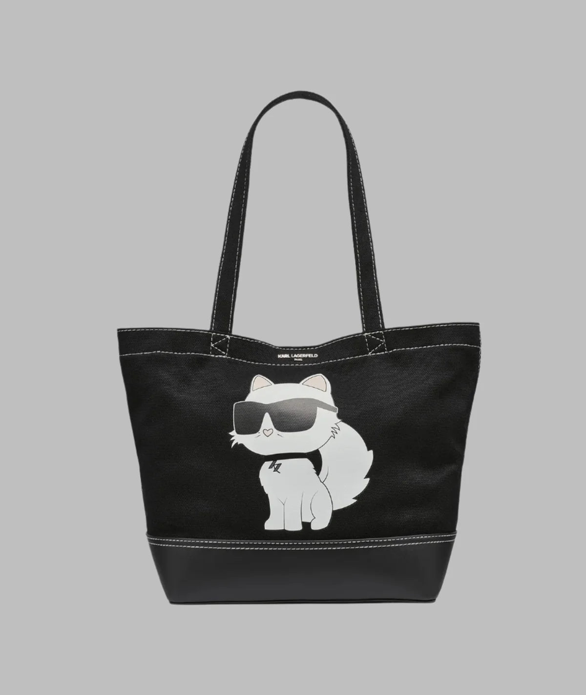 KARL LAGERFELD CANNES CANVAS EMOJI TOTE-Black