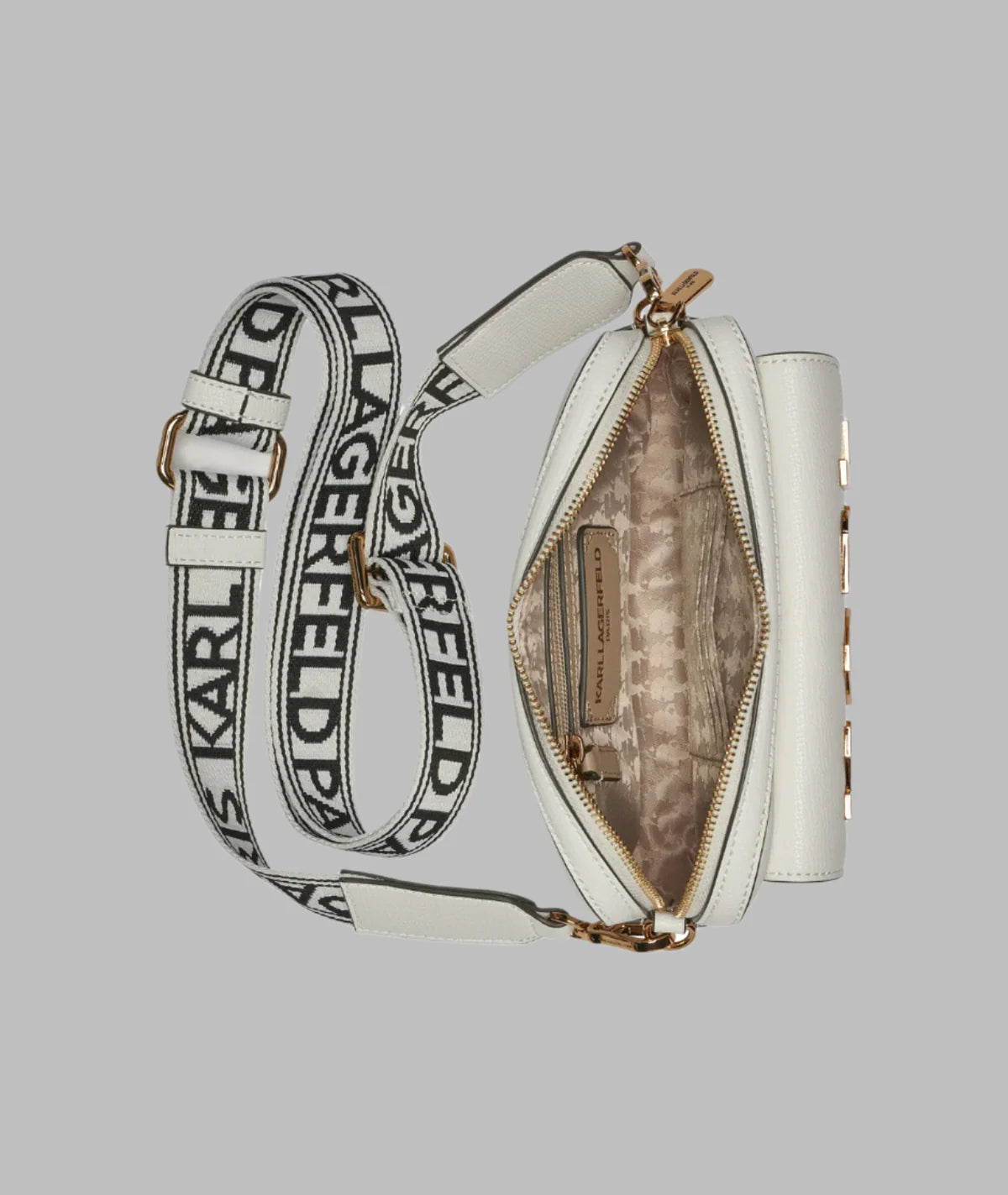 Karl Lagerfeld Paris Womens' MAYBELLE CAMERA CROSSBODY  White