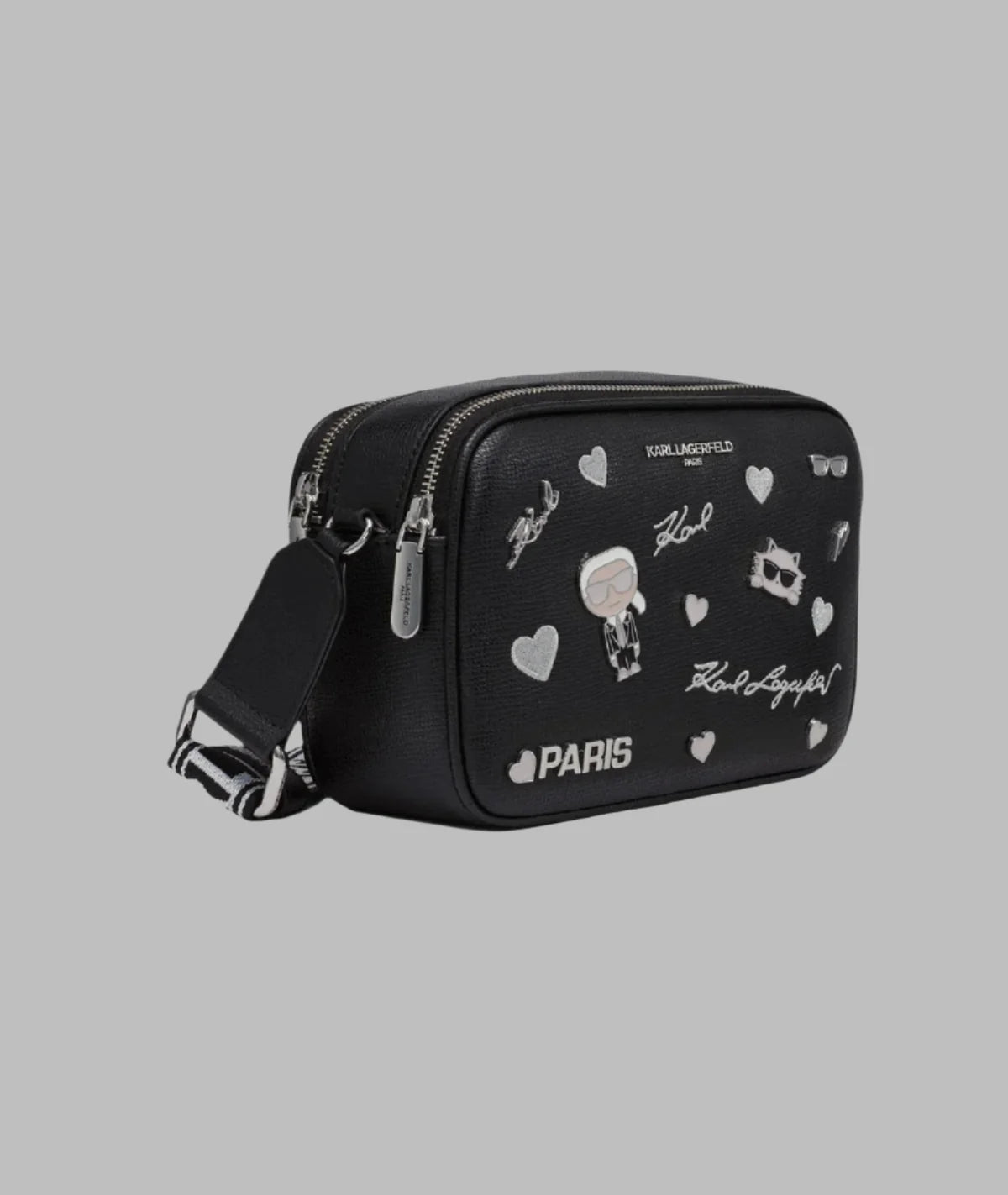 Womens' Karl Lagerfeld Paris Maybelle Crossbody with Pins Black