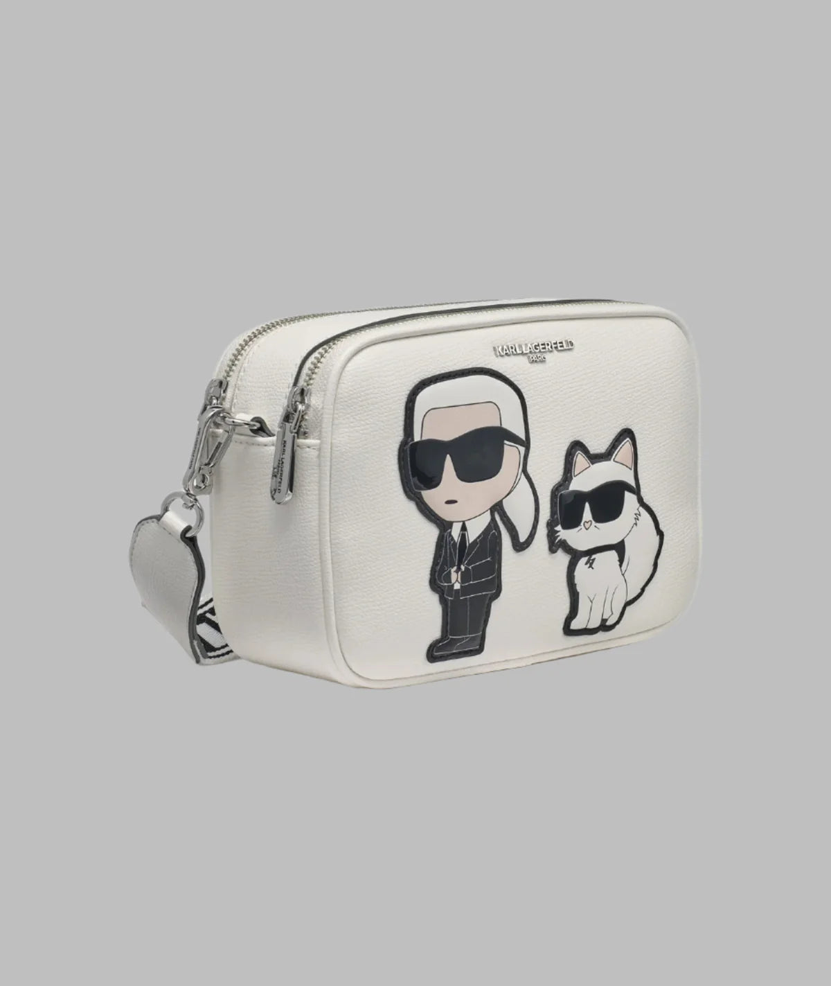 Womens' Karl Lagerfeld Paris MAYBELLE CAMERA CROSSBODY/ Winter White