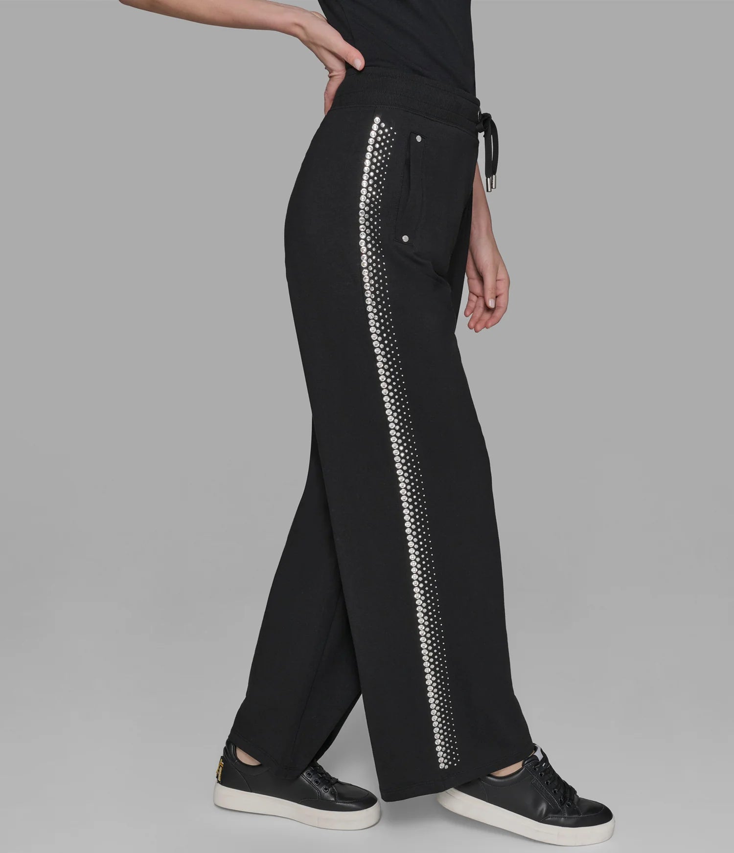 Karl Womens' RHINESTONE TRIM TRACK PANT