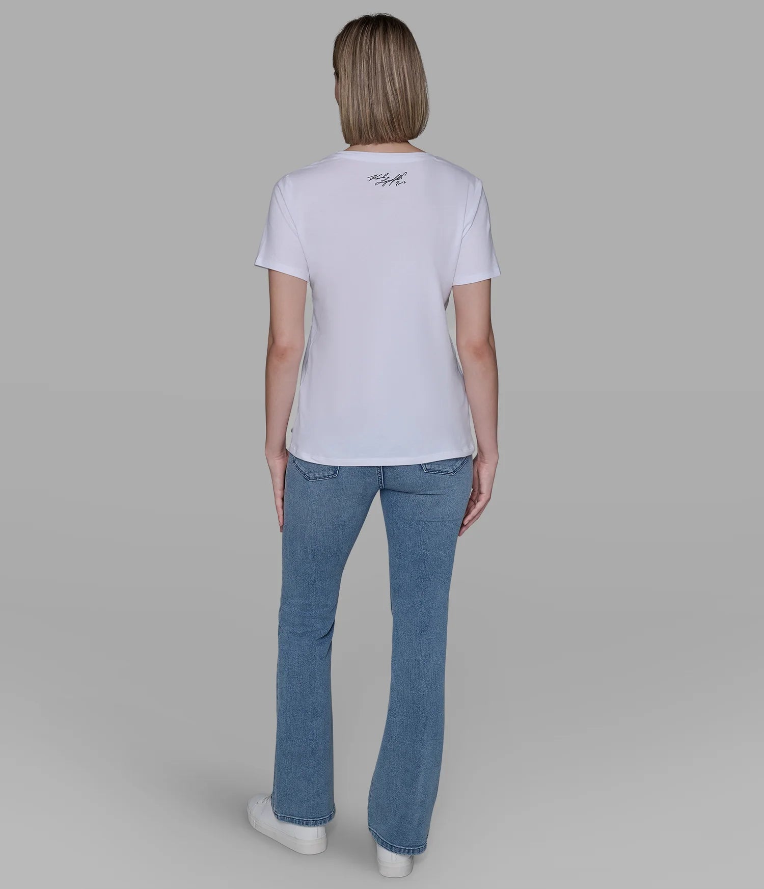 Karl Lagerfeld Paris Womens' CHOUPETTE SEQUIN LOGO TEE