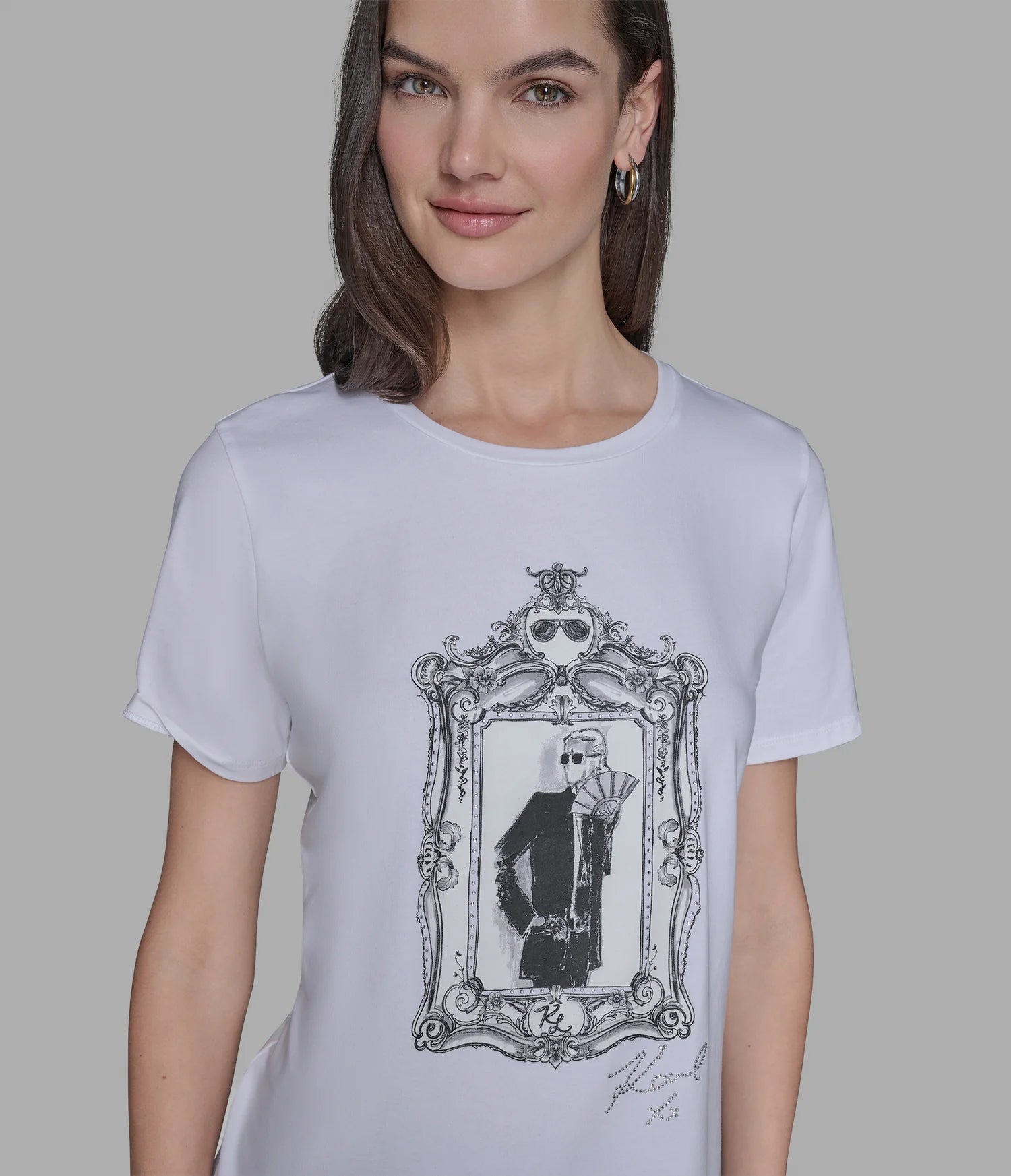 Karl Lagerfeld Paris Womens' KARL ILLUSTRATION TEE
