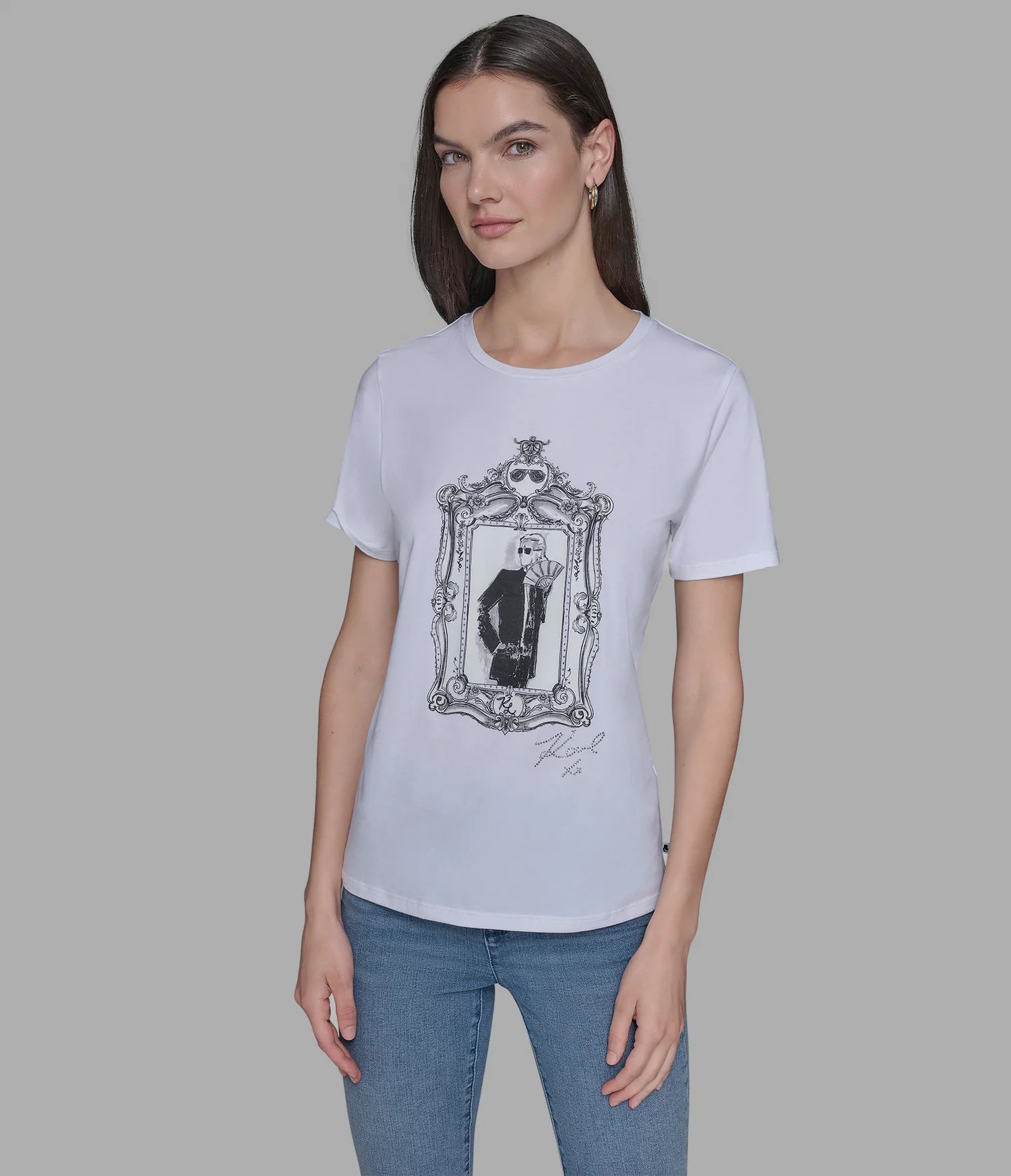 Karl Lagerfeld Paris Womens' KARL ILLUSTRATION TEE