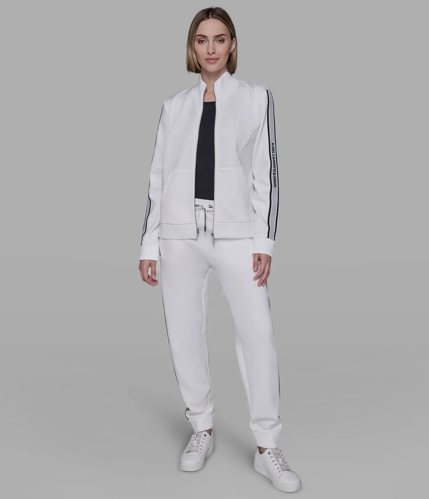 Womens' KARL LOGO TAPE JOGGER  White