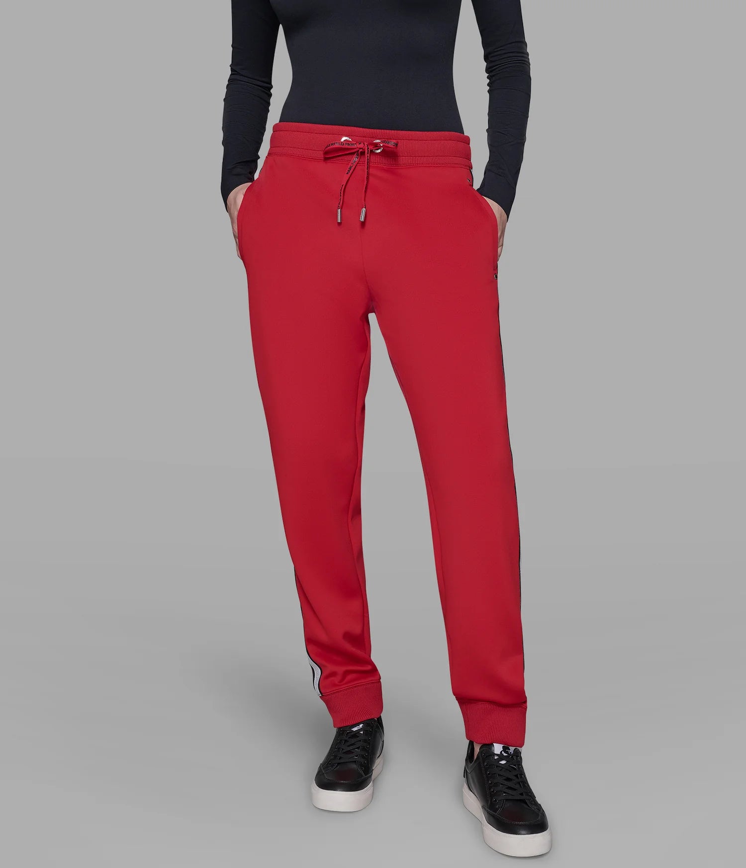 Womens' KARL LOGO TAPE JOGGER RED