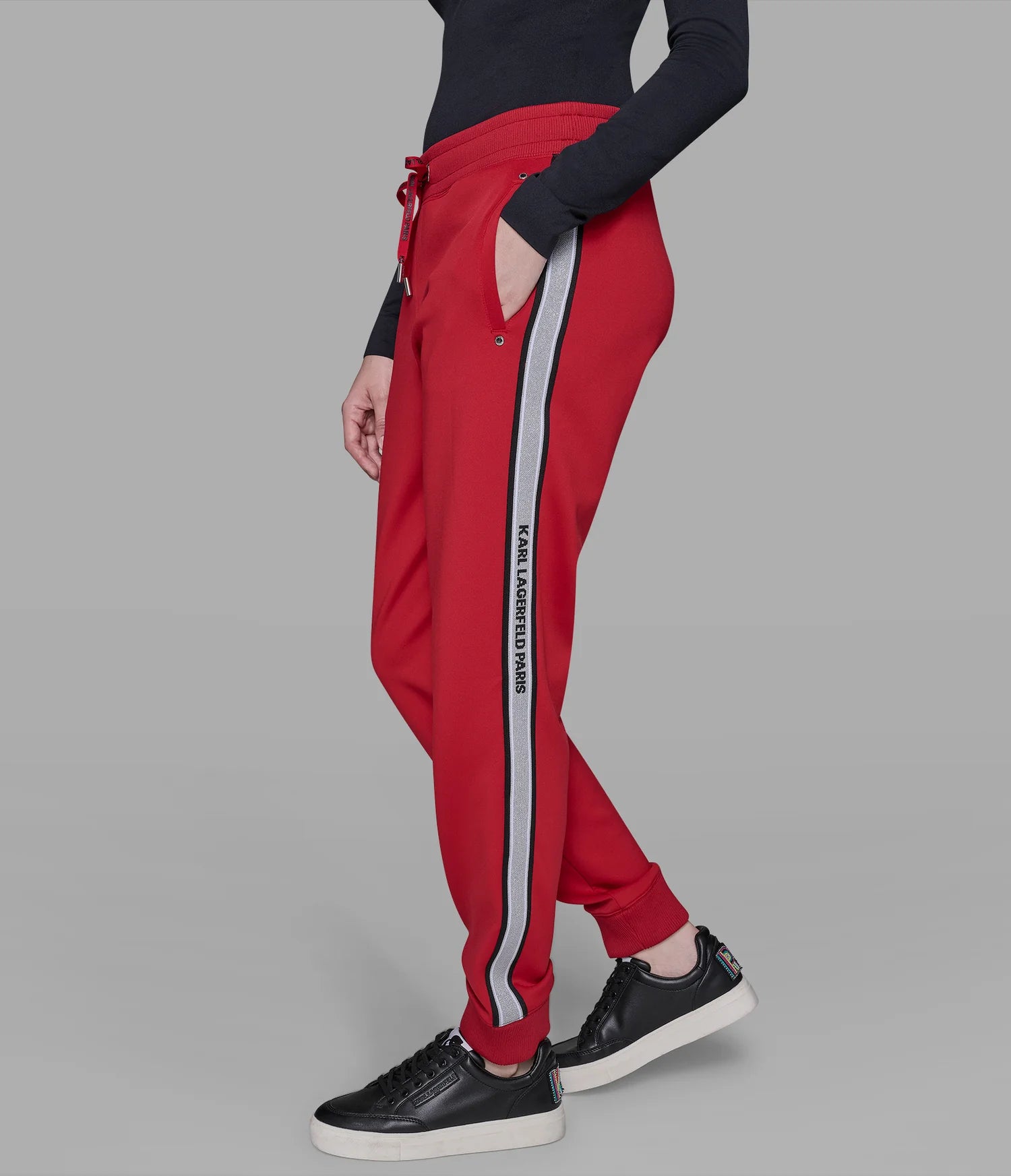Womens' KARL LOGO TAPE JOGGER RED