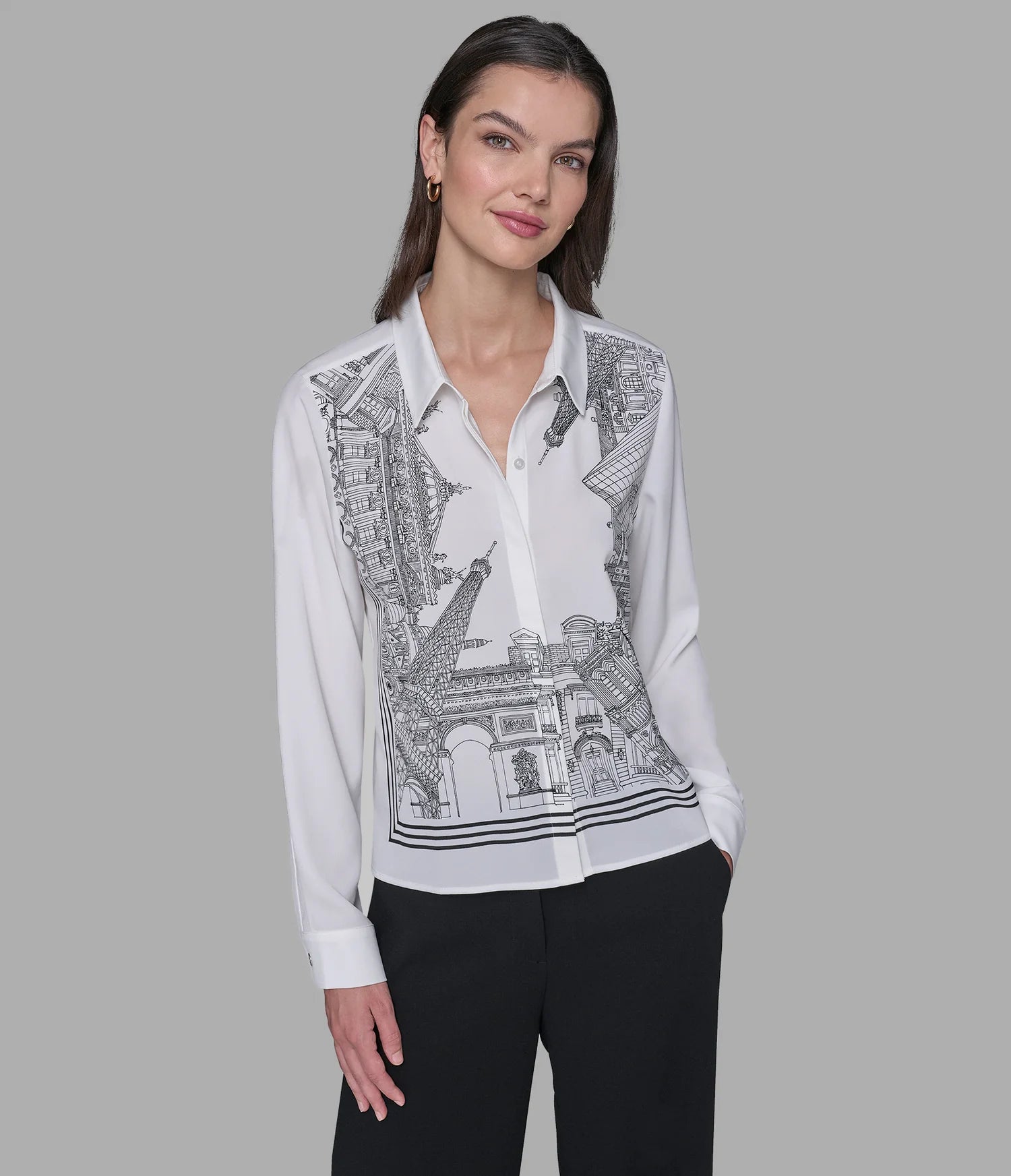 Karl Lagerfeld Paris Womens' PARIS SCENE SOFT BLOUSE