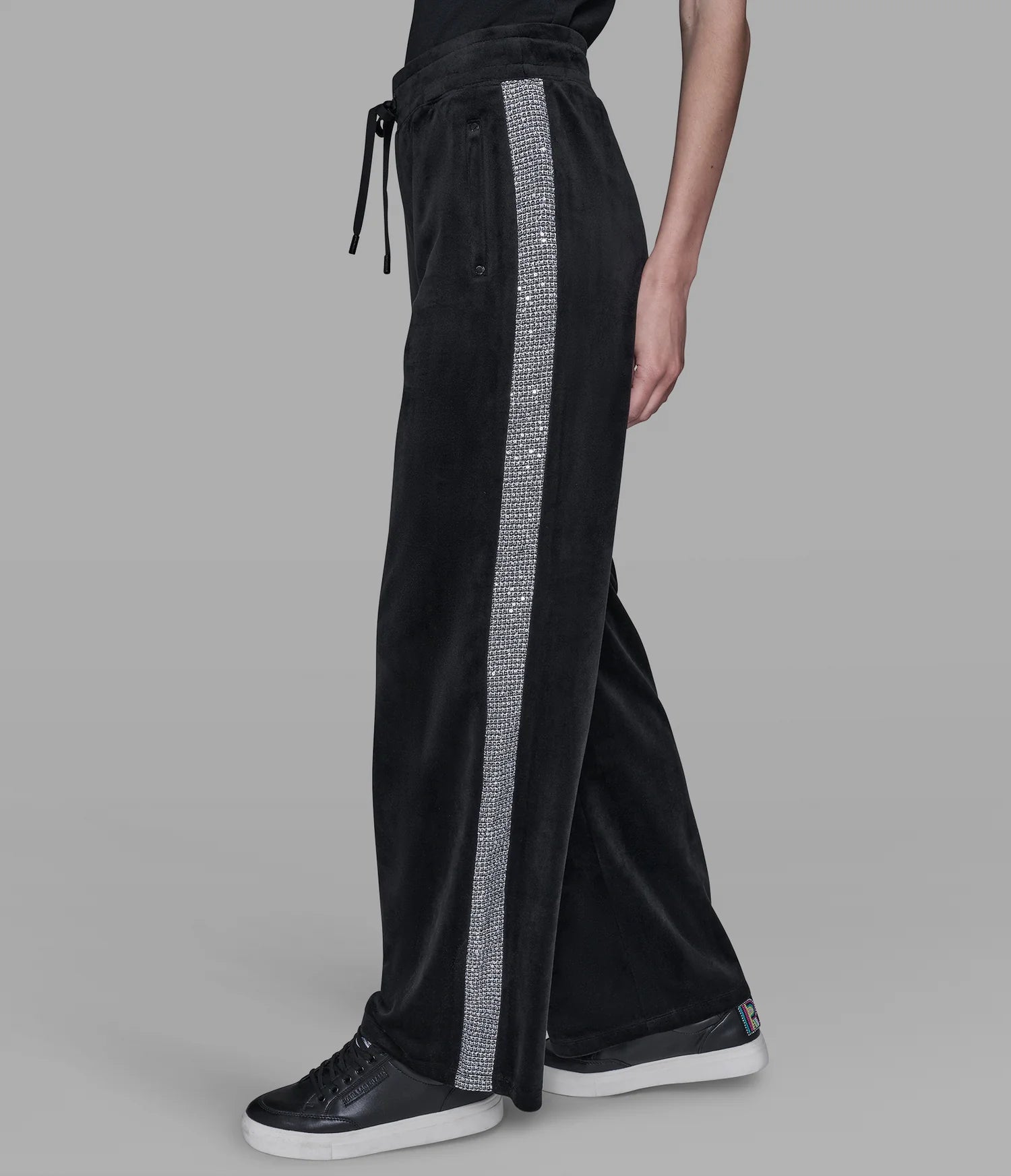Karl Lagerfeld Paris Womens' CO-ORD VELOUR RHINESTONE JOGGER
