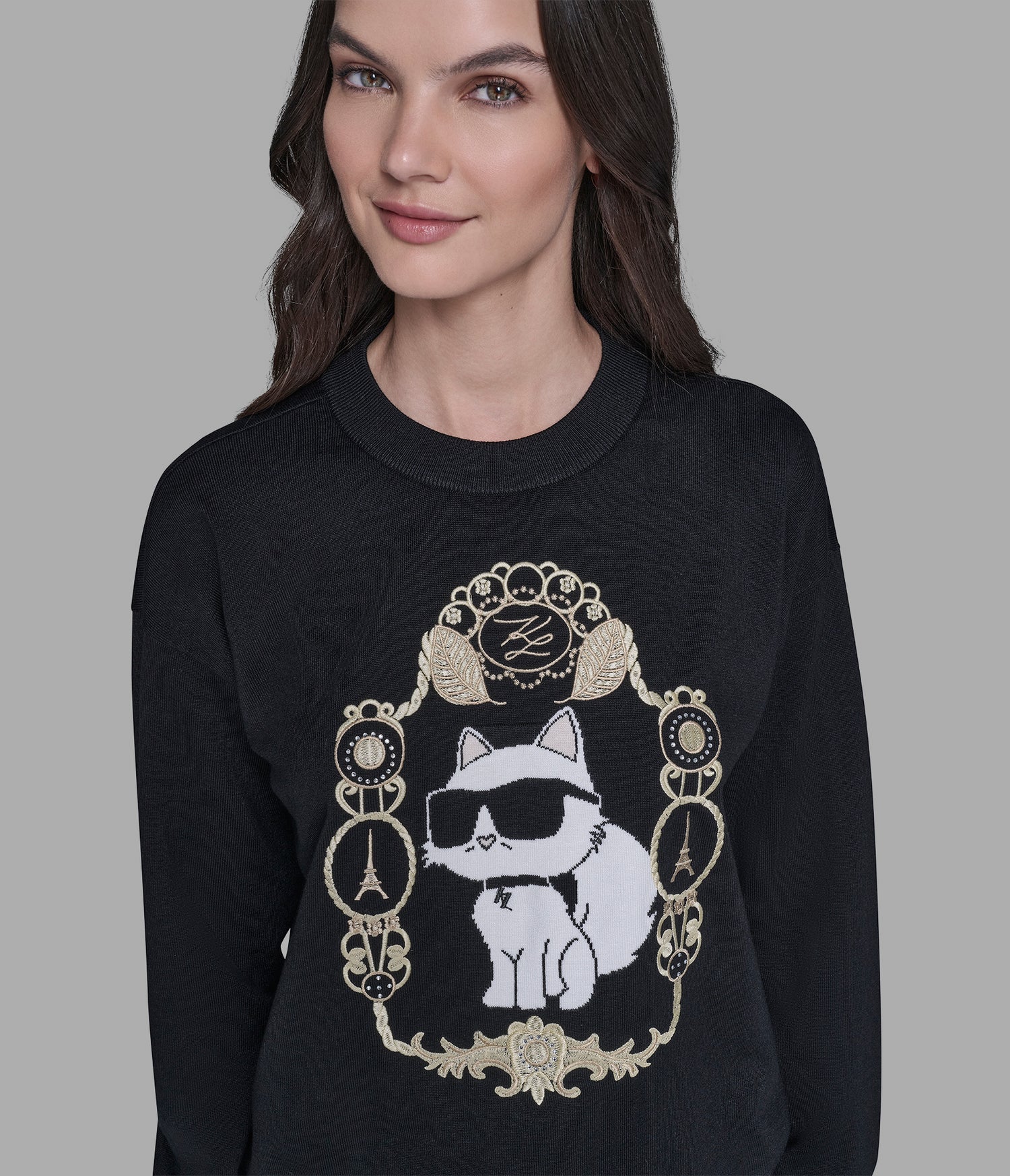 Karl Lagerfeld Paris Womens' ROCOCO CHOUPETTE SWEATER
