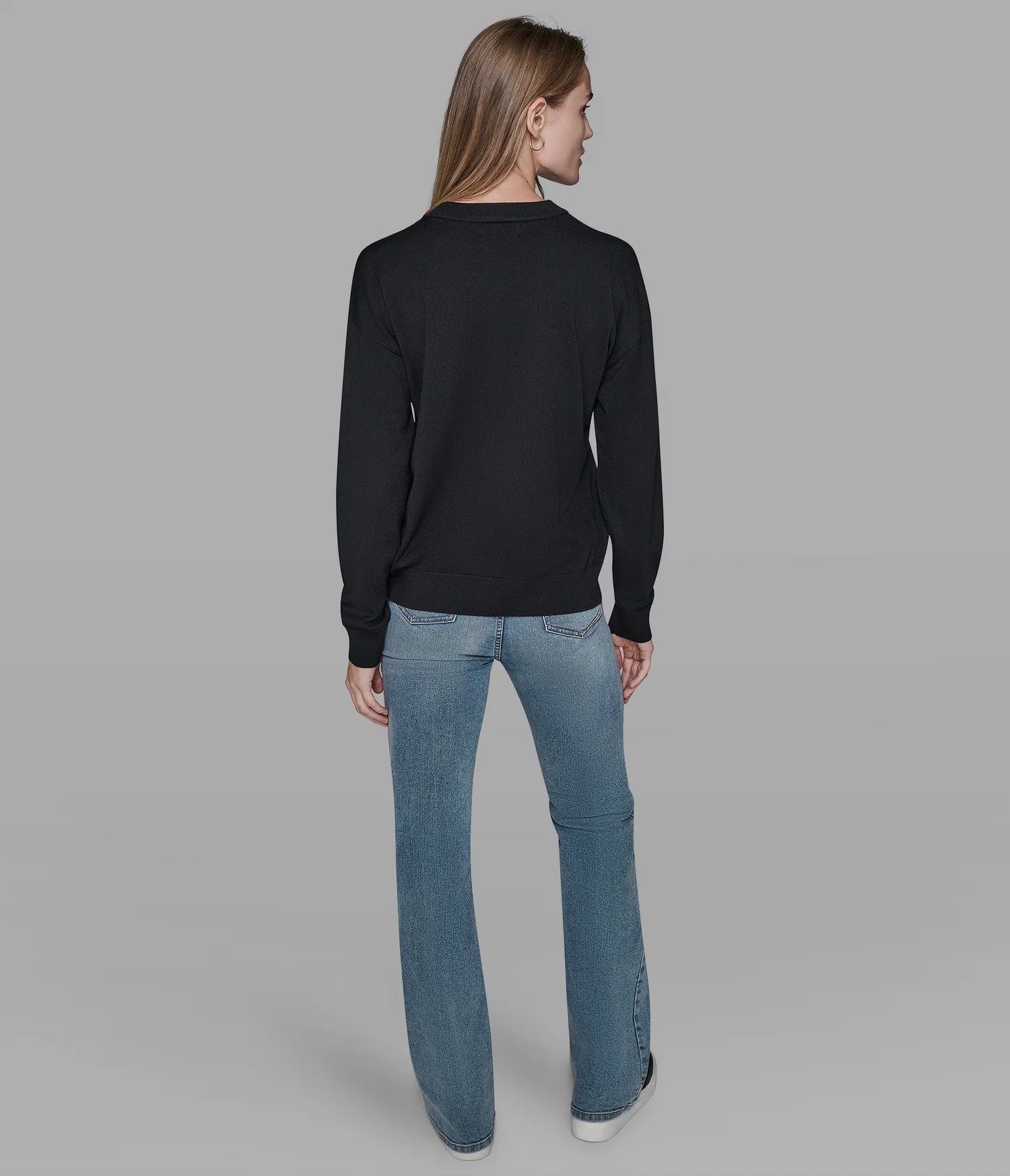 Karl Lagerfeld Paris Womens' WHIMSY BOW SWEATER BLACK