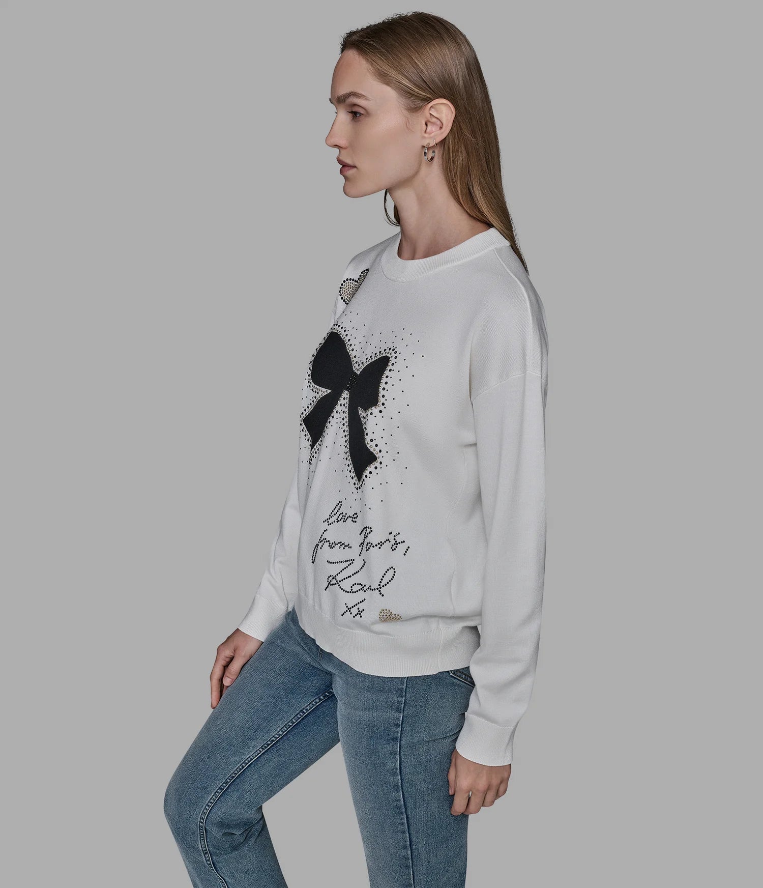 Karl Lagerfeld Paris Womens' WHIMSY BOW SWEATER