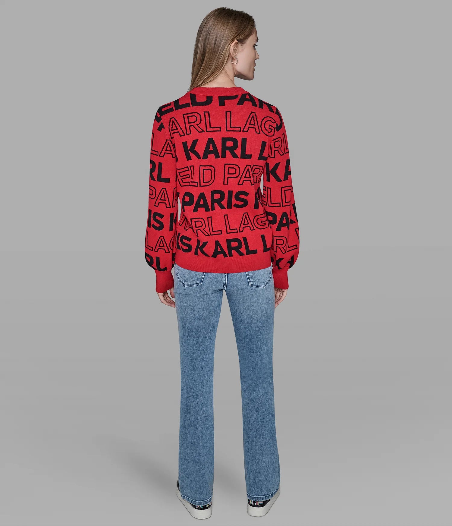 Karl Lagerfeld Paris Womens' LOGO EMBELLISHED SWEATER
