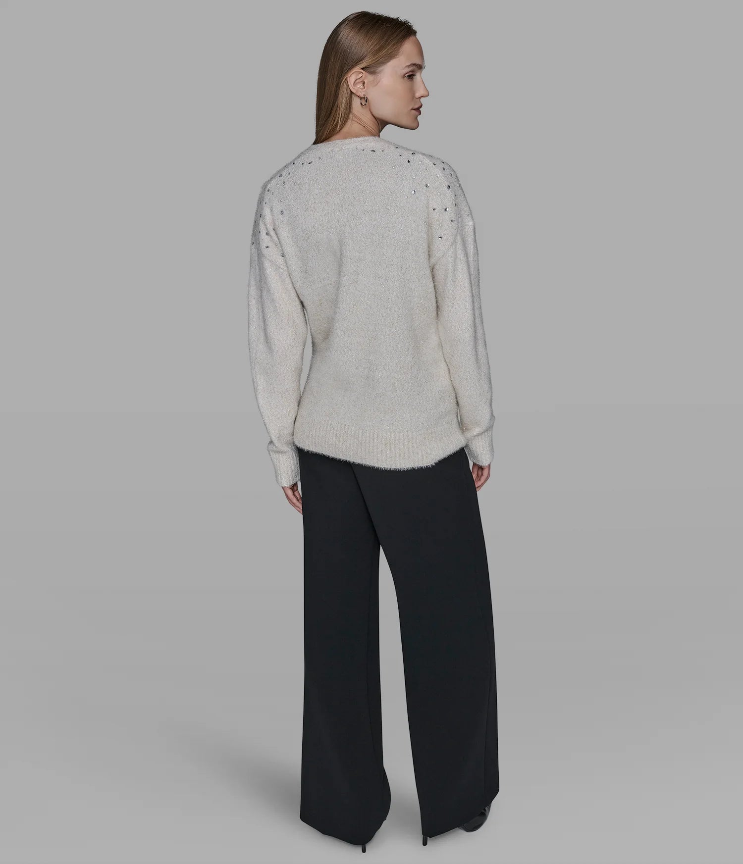 Karl Lagerfeld Paris Womens' EMBELLISHED CARDIGAN WITH POCKETS