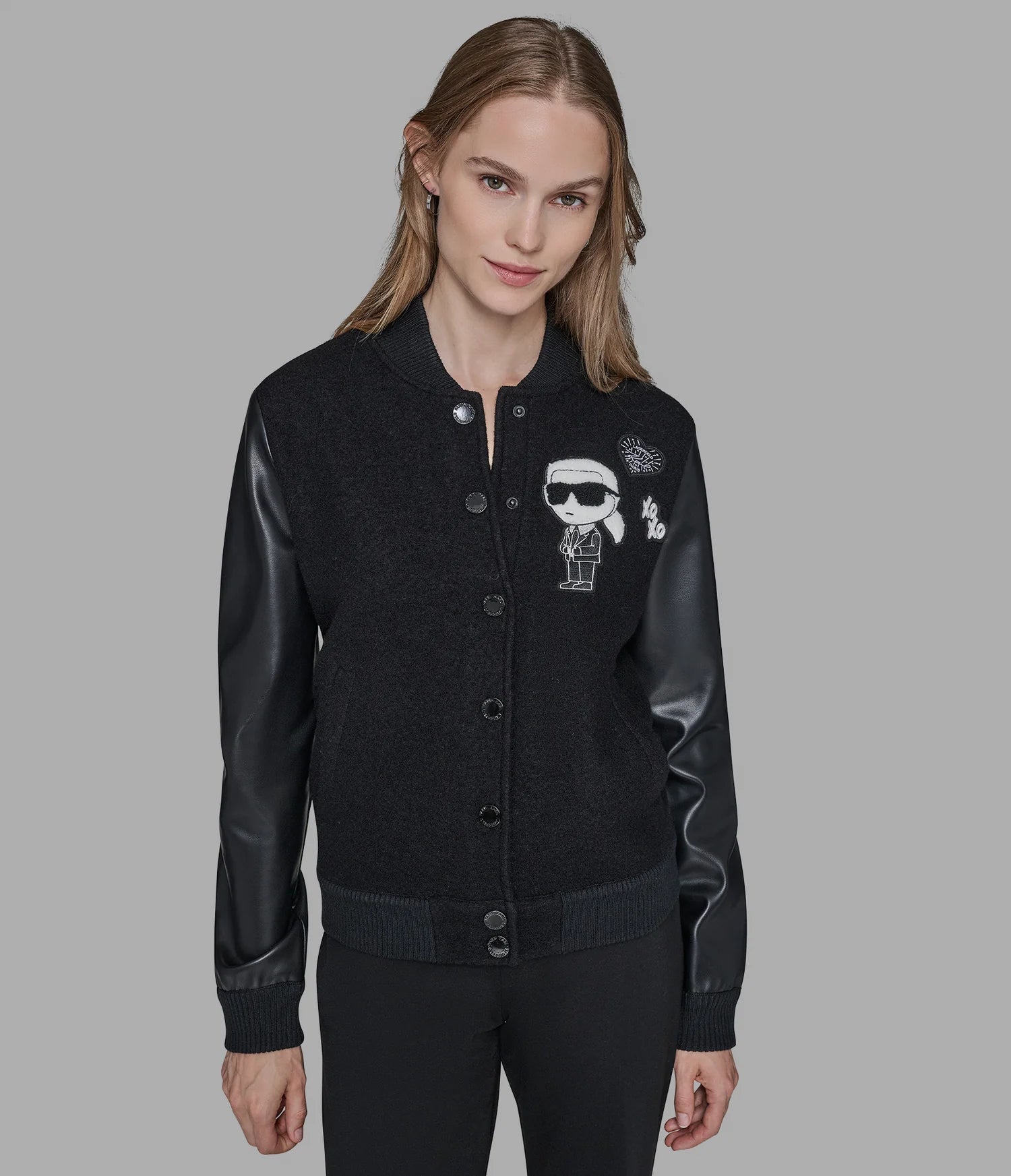 Karl Lagerfeld Paris Women's KARL VARSITY JACKET