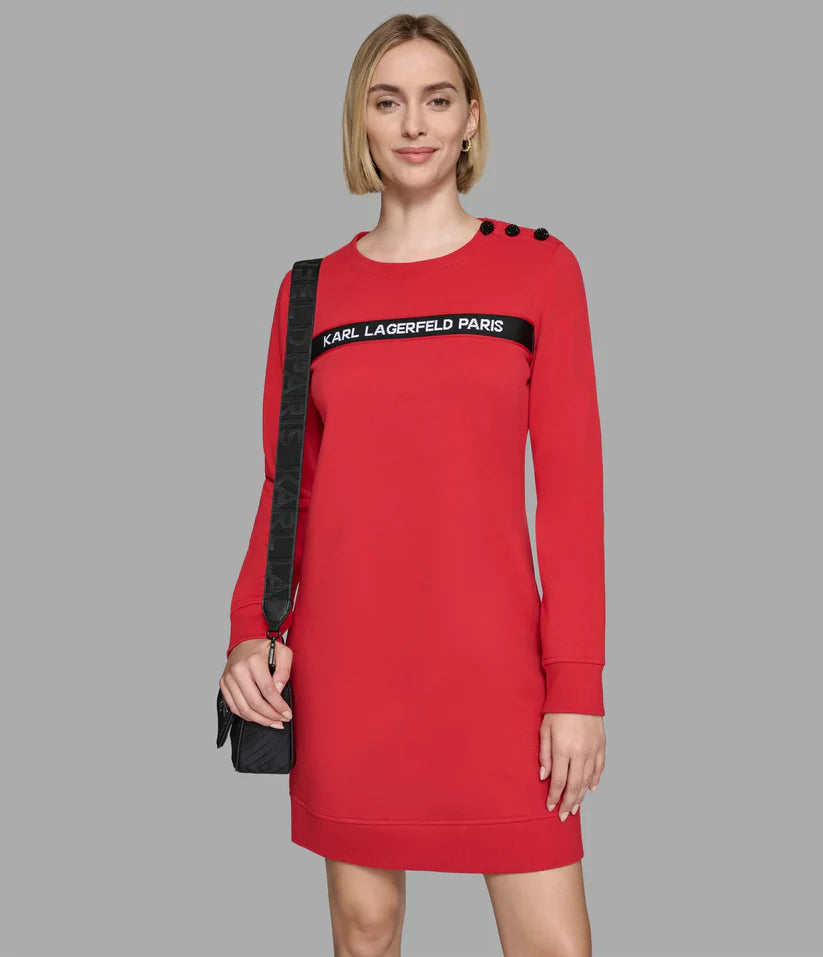 KARL WOMENS 'LOGO SWEATSHIRT DRESS