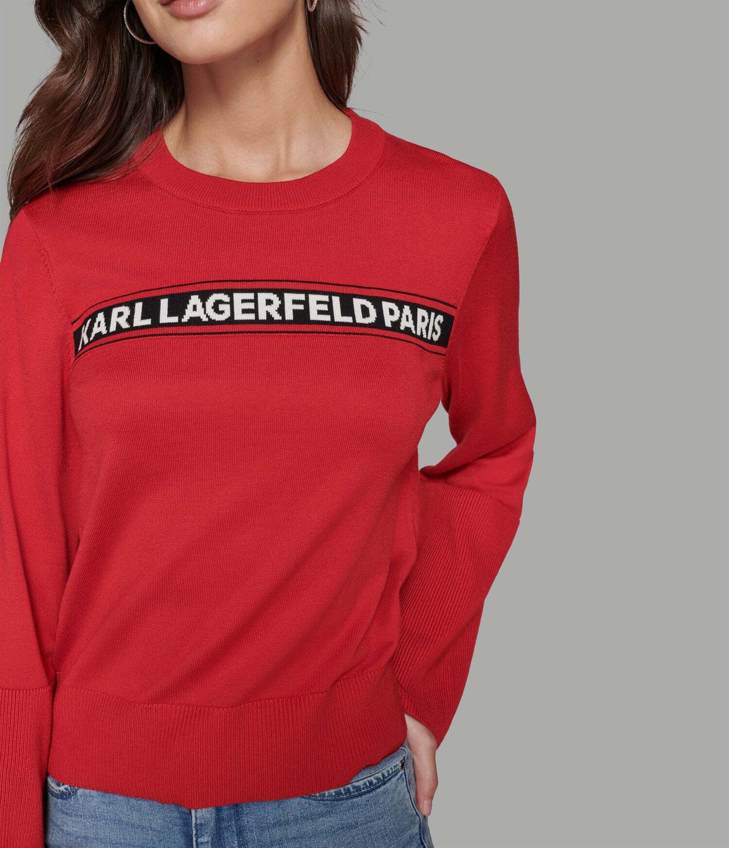 Womens' KARL LOGO SWEATER WITH WIDE SLEEVES