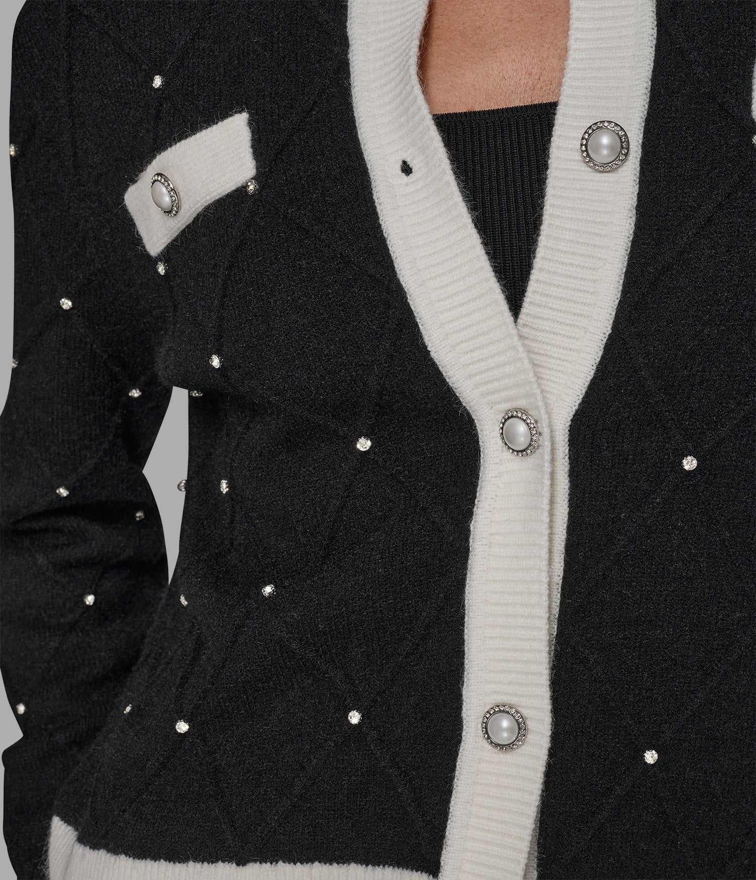 Karl Lagerfeld Paris Women's PEARL CARDIGAN