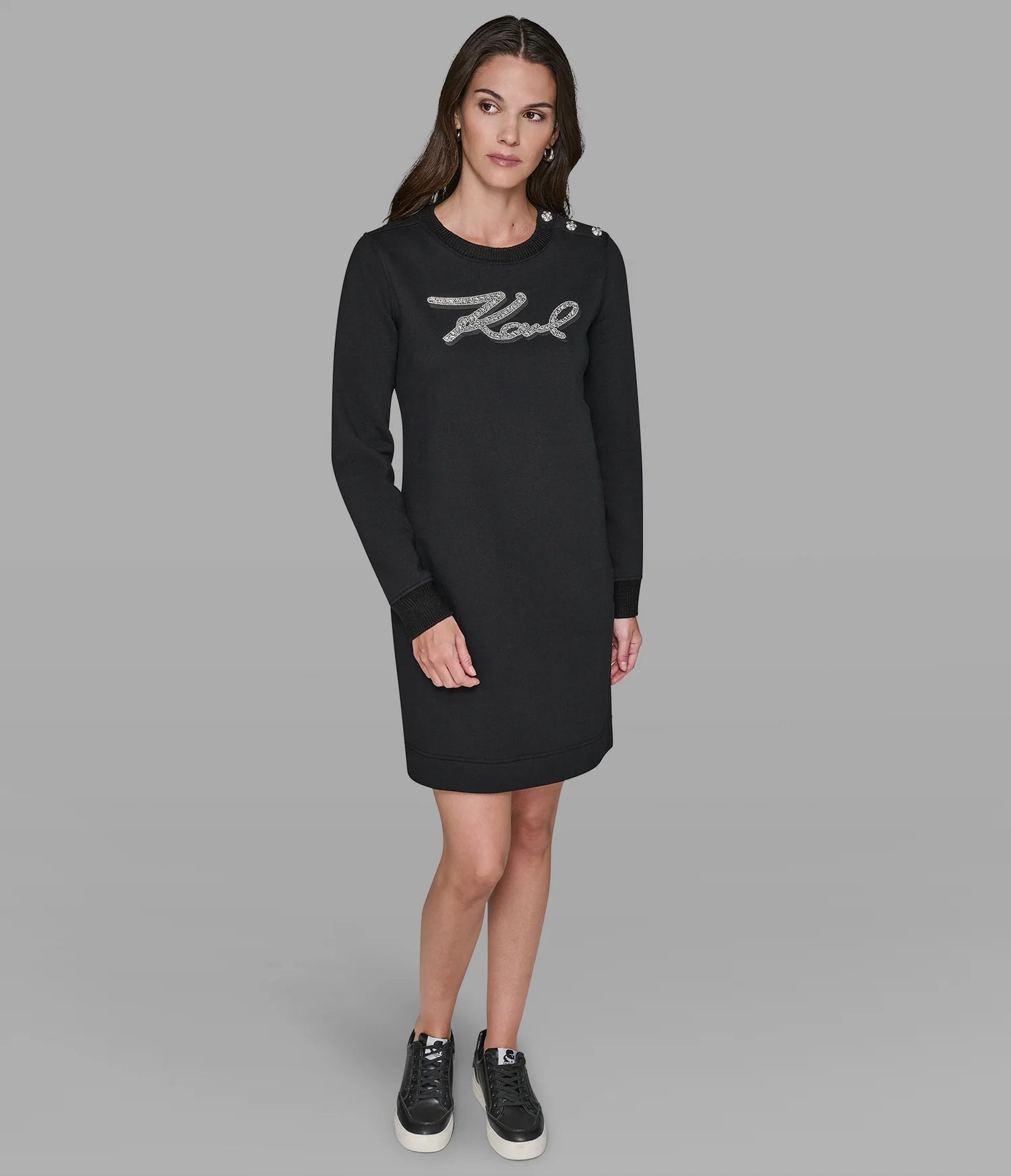 Karl WOMENS' LOGO SWEATSHIRT DRESS