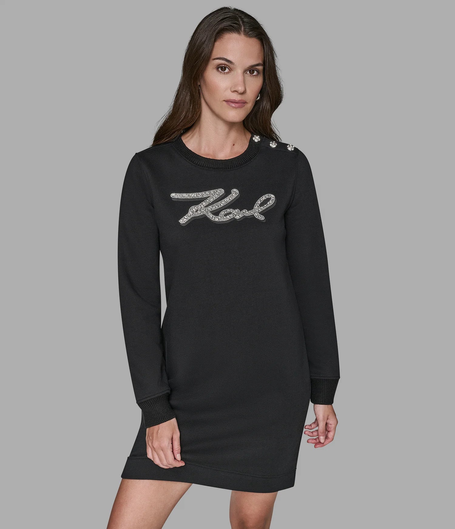 Karl Lagerfeld Women's LOGO SWEATSHIRT DRESS