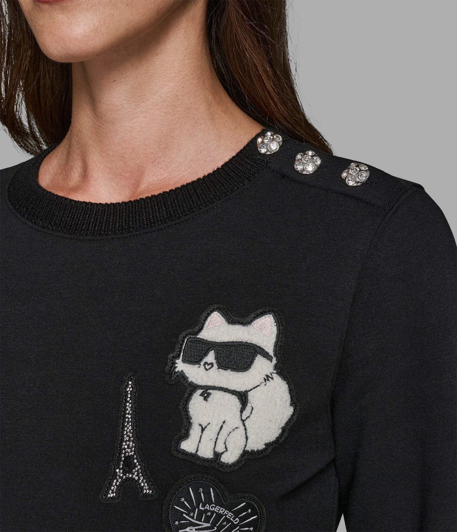 Karl Lagerfeld Women's PATCH SWEATSHIRT DRESS