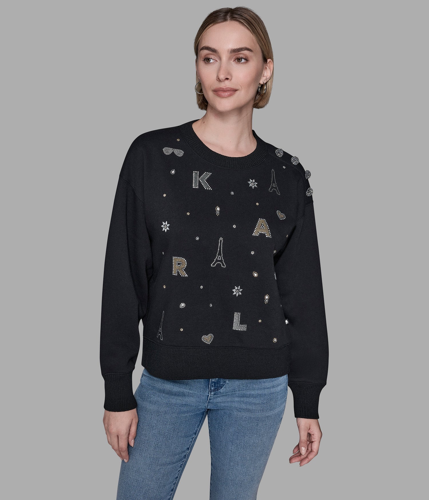 Womens' KARL FLEECE WHIMSY SWEATSHIRT Black