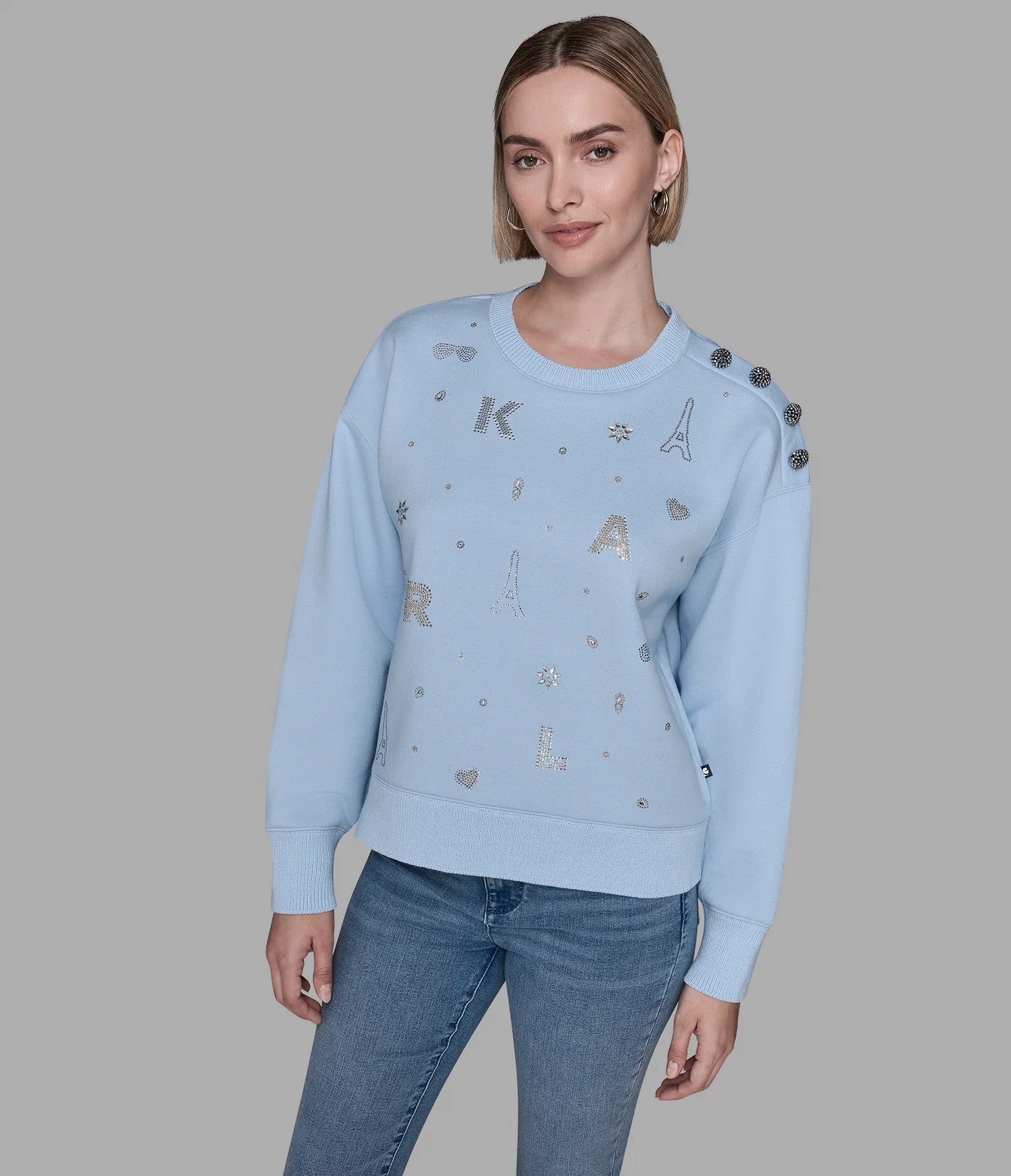 Womens' KARL CHOUPETTE PATCH TRACK JACKET White