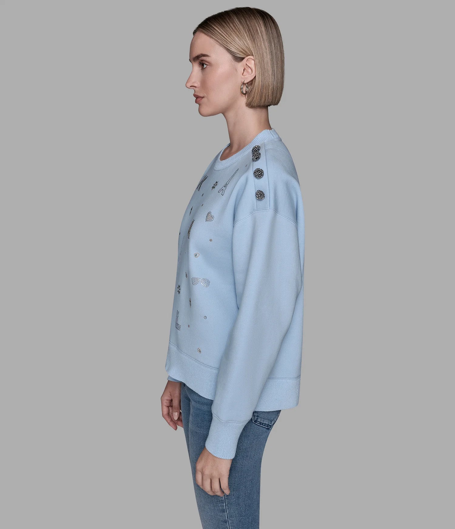 Womens' KARL CHOUPETTE PATCH TRACK JACKET White