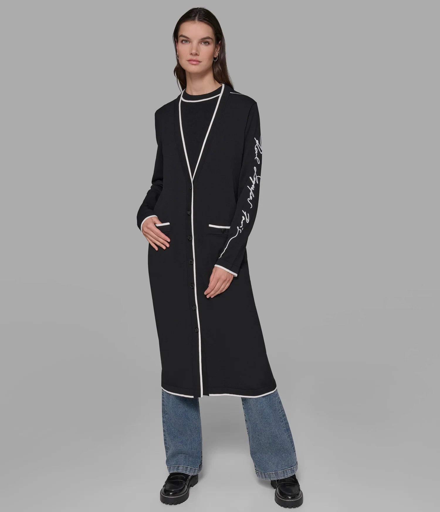 Womens' KARL SIGNATURE DUSTER CARDIGAN