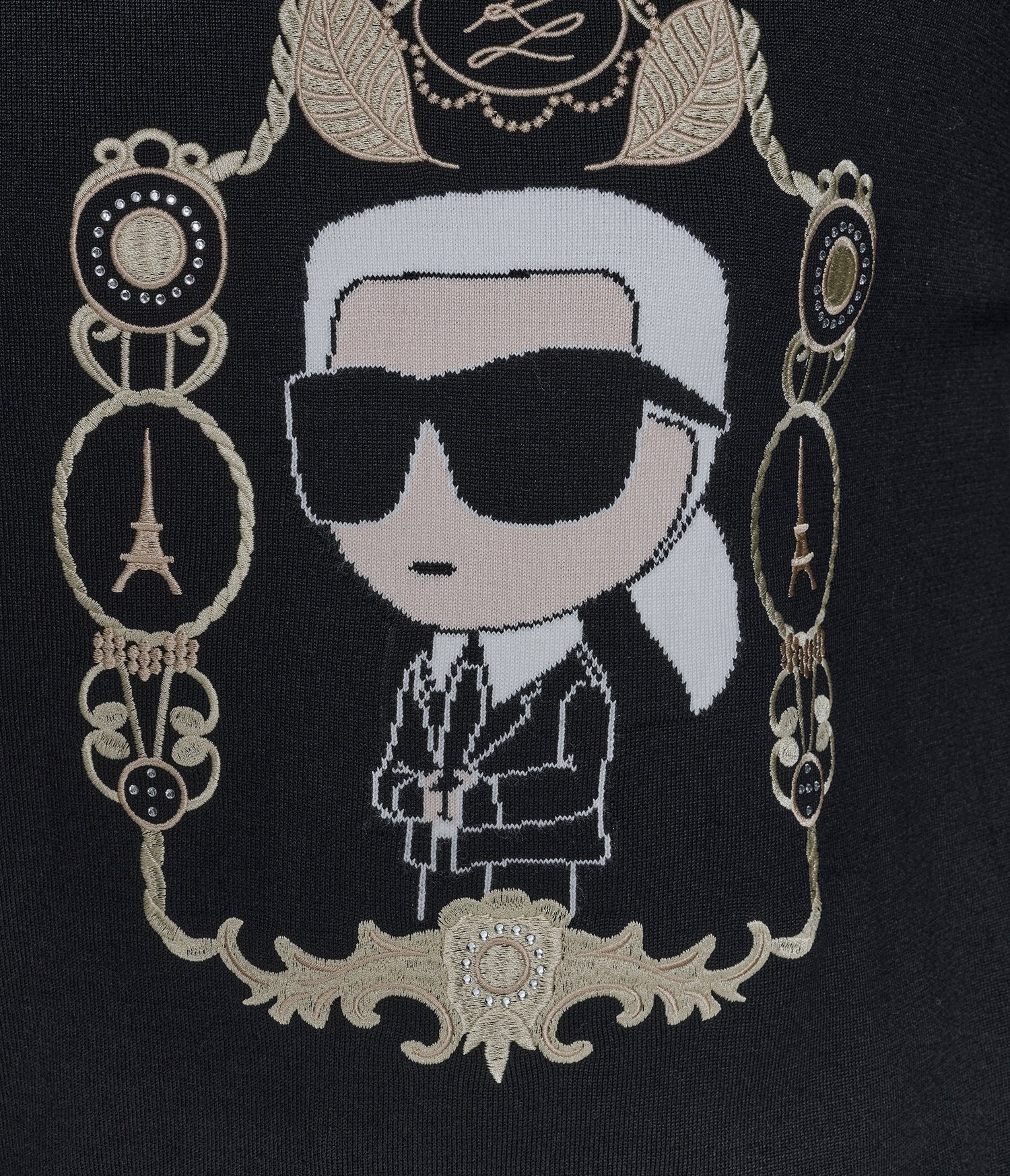 Womens' KARL LAGERFELD PARIS ROCOCO KARL SWEATER Black