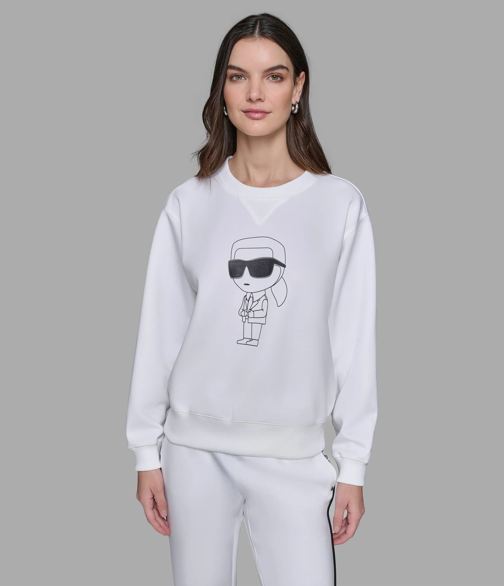 Karl Lagerfeld Womens' Ikon organic-cotton sweatshirt