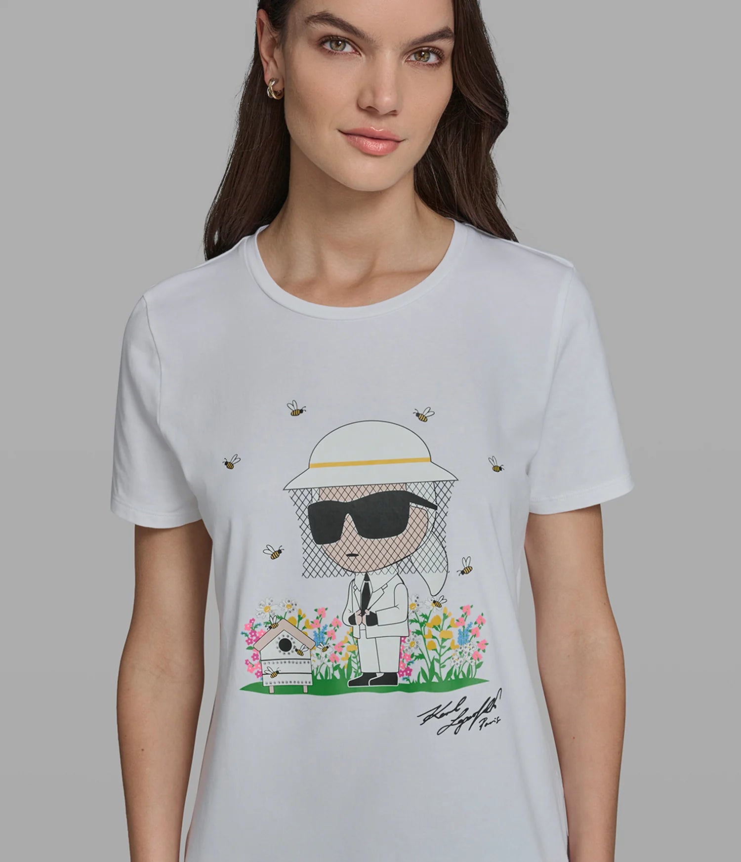 BEE KEEPER KARL LOGO TEE-White