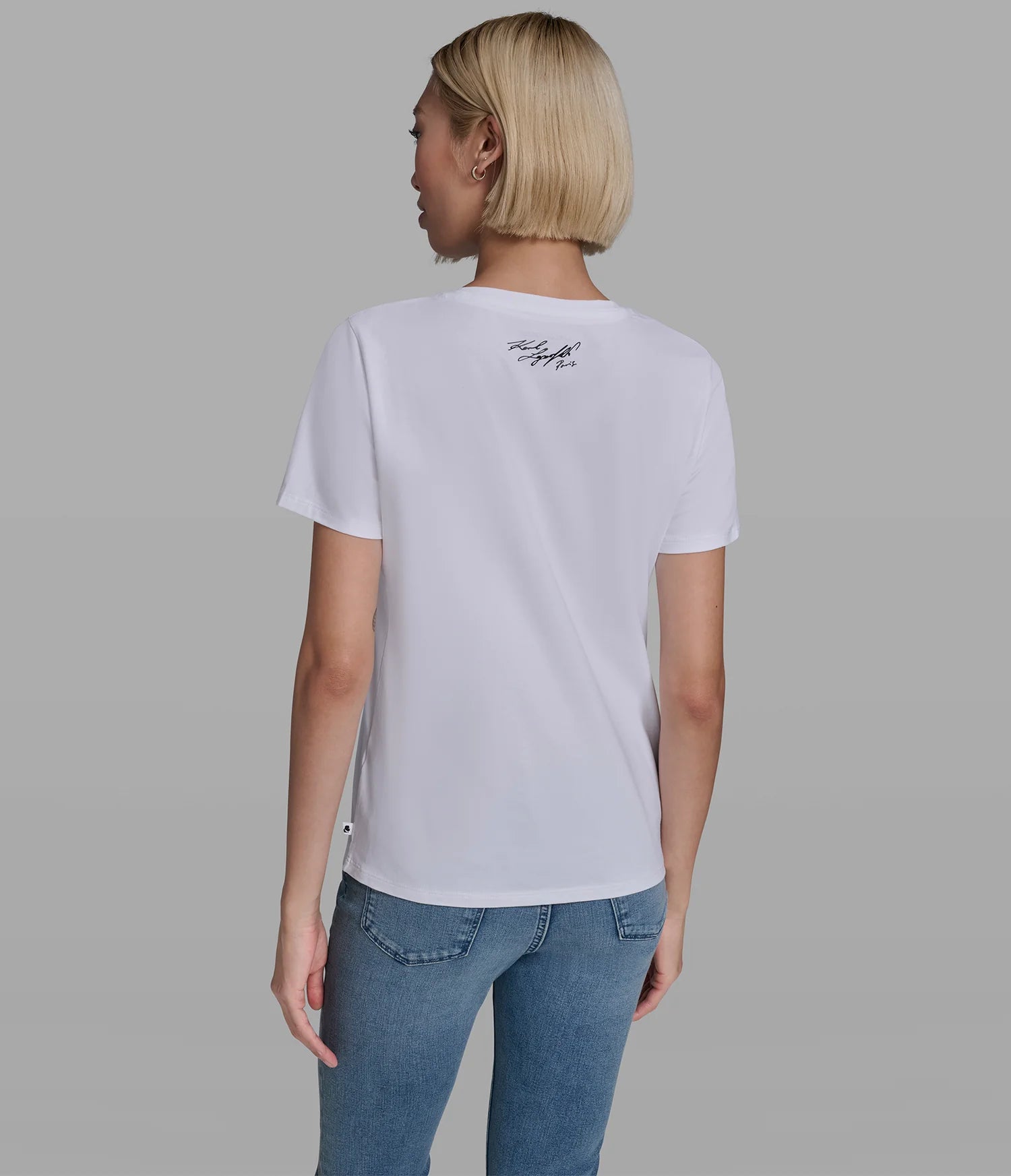 KARL FLORAL HEART LOGO TEE-White