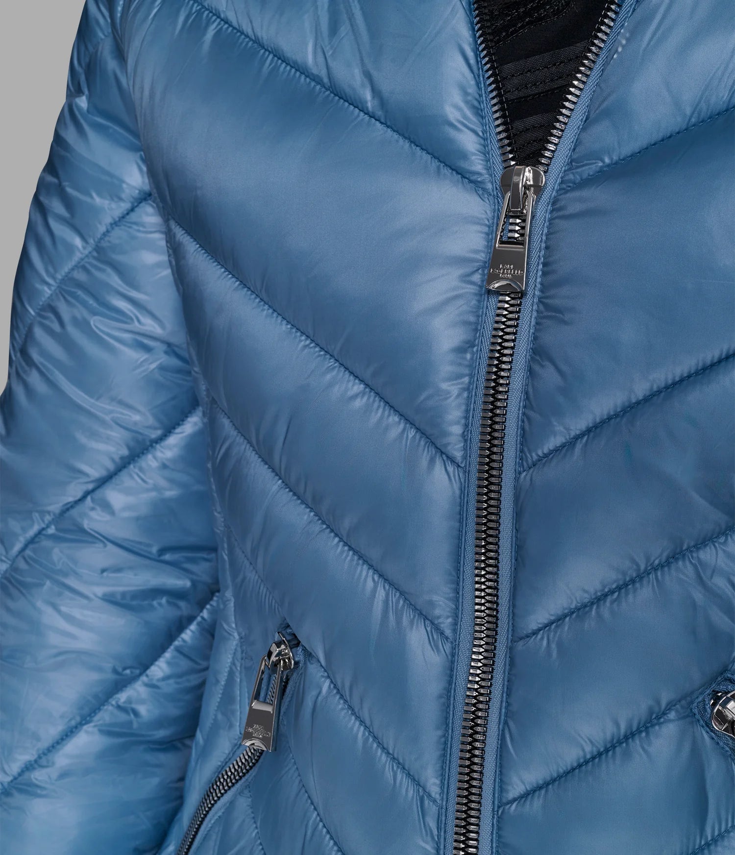 Karl Lagerfeld Paris Women's PILLOW COLLAR PUFFER JACKET Blue