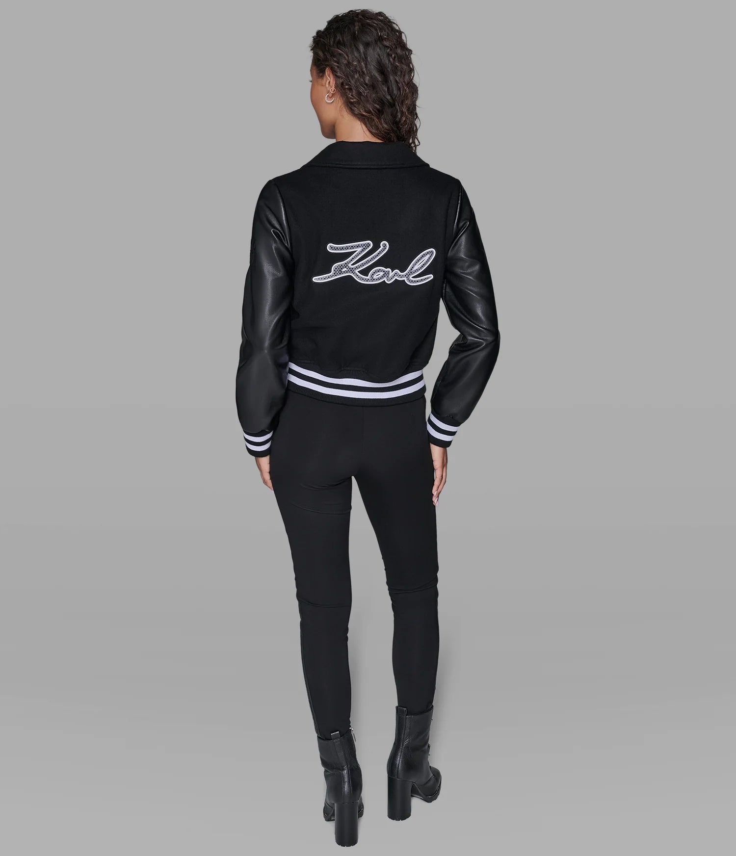 Karl Lagerfeld Paris Womens' WOOL VARSITY JACKET