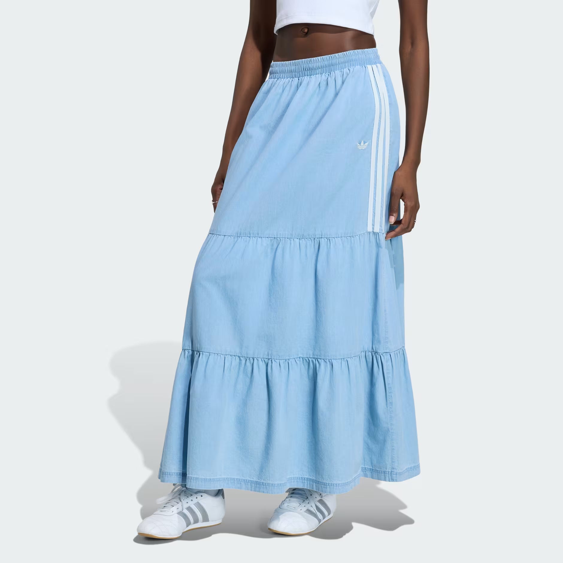 ADIDAS WOMEN'S  ORIGINALS SUMMER GLOW DENIM SKIRT-Blue