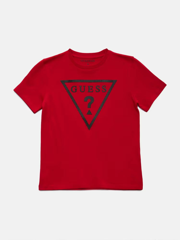 Guess Boys Erikk Logo Crewneck Tee (7-16)/ Red