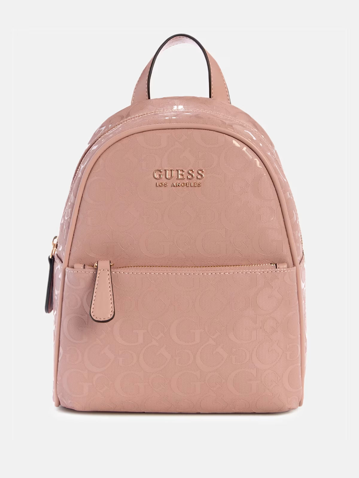 Guess Womens' Millom Shiny Coated Logo Backpack Pink