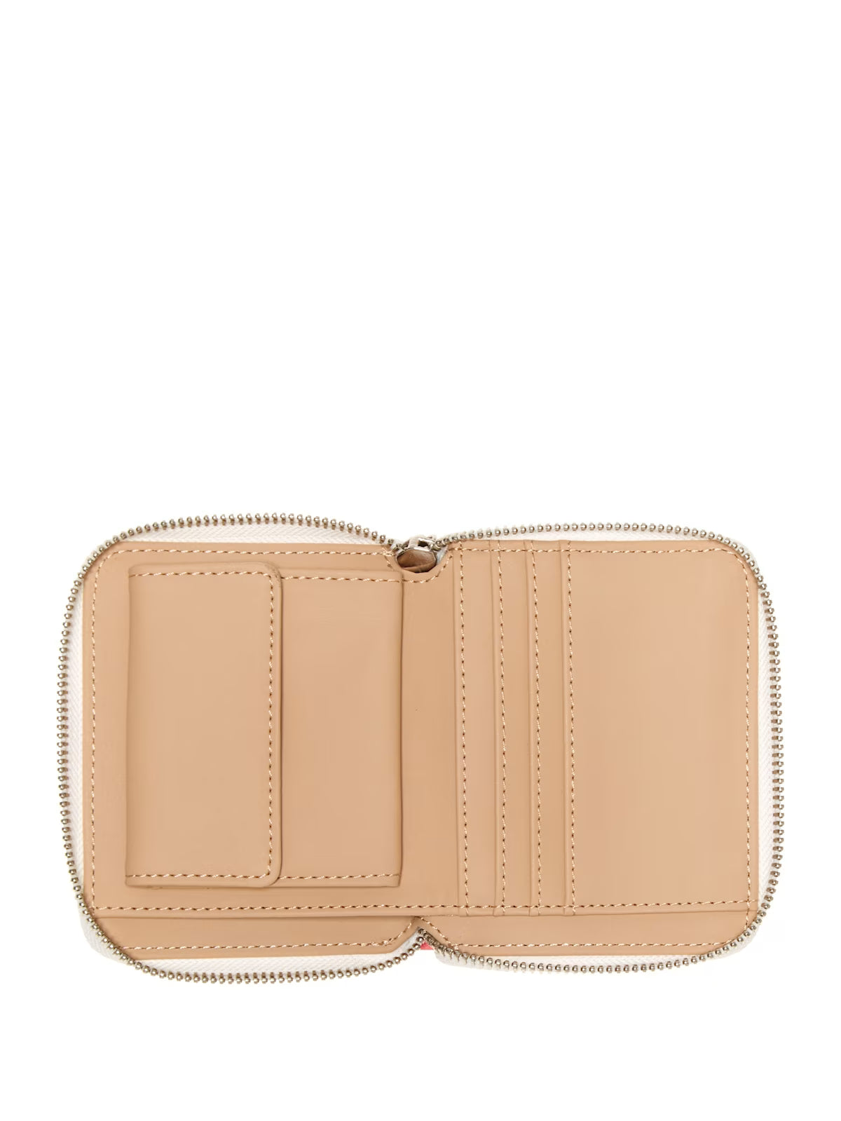 Guess Womens' Caracara Small Zip Wallet White