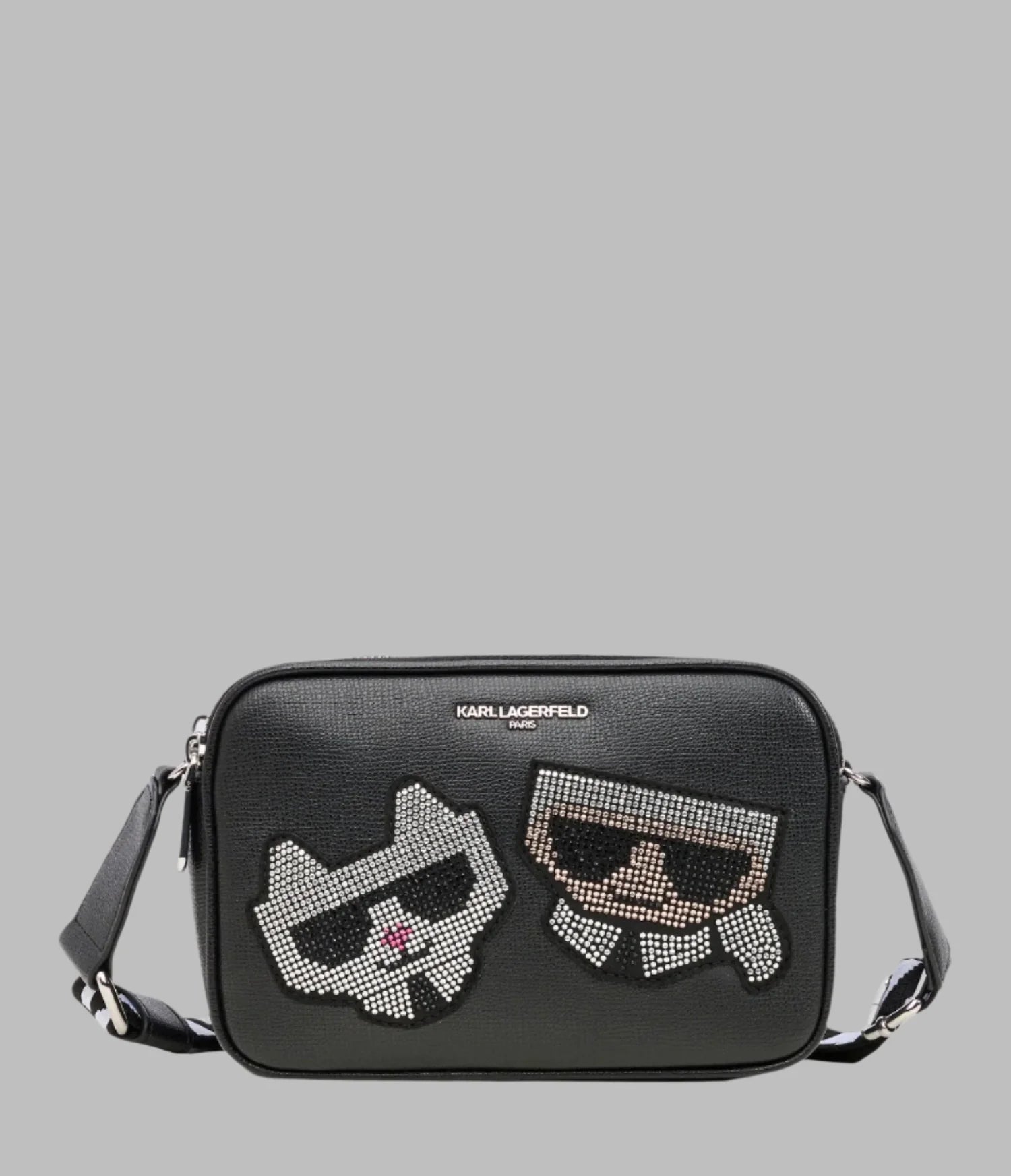 Womens' Karl Lagerfeld Paris MAYBELLE RHINESTONE DUO CAMERA CROSSBODY BAG