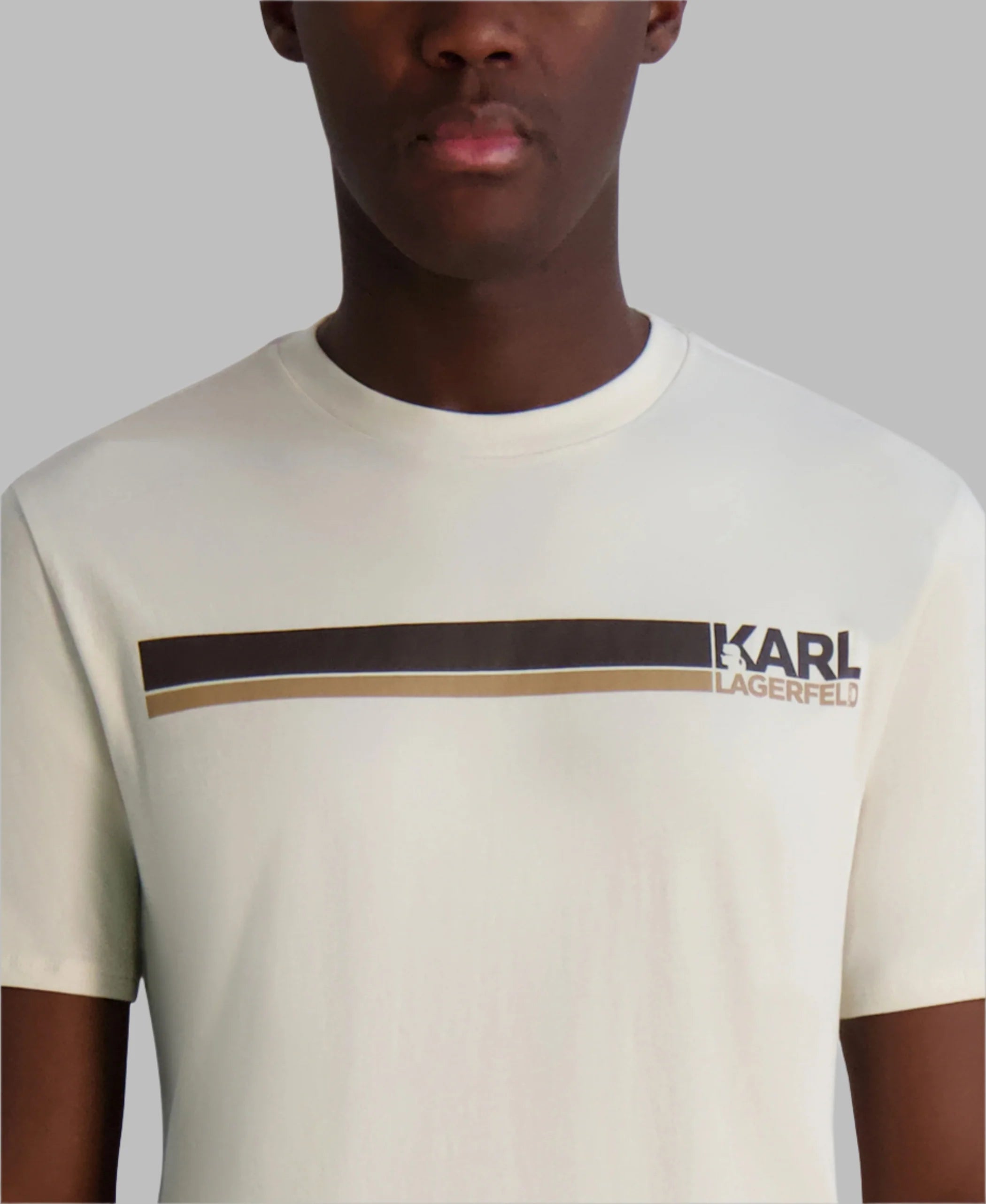 KARL LAGERFELD Men's RACER STRIPE LOGO TEE
