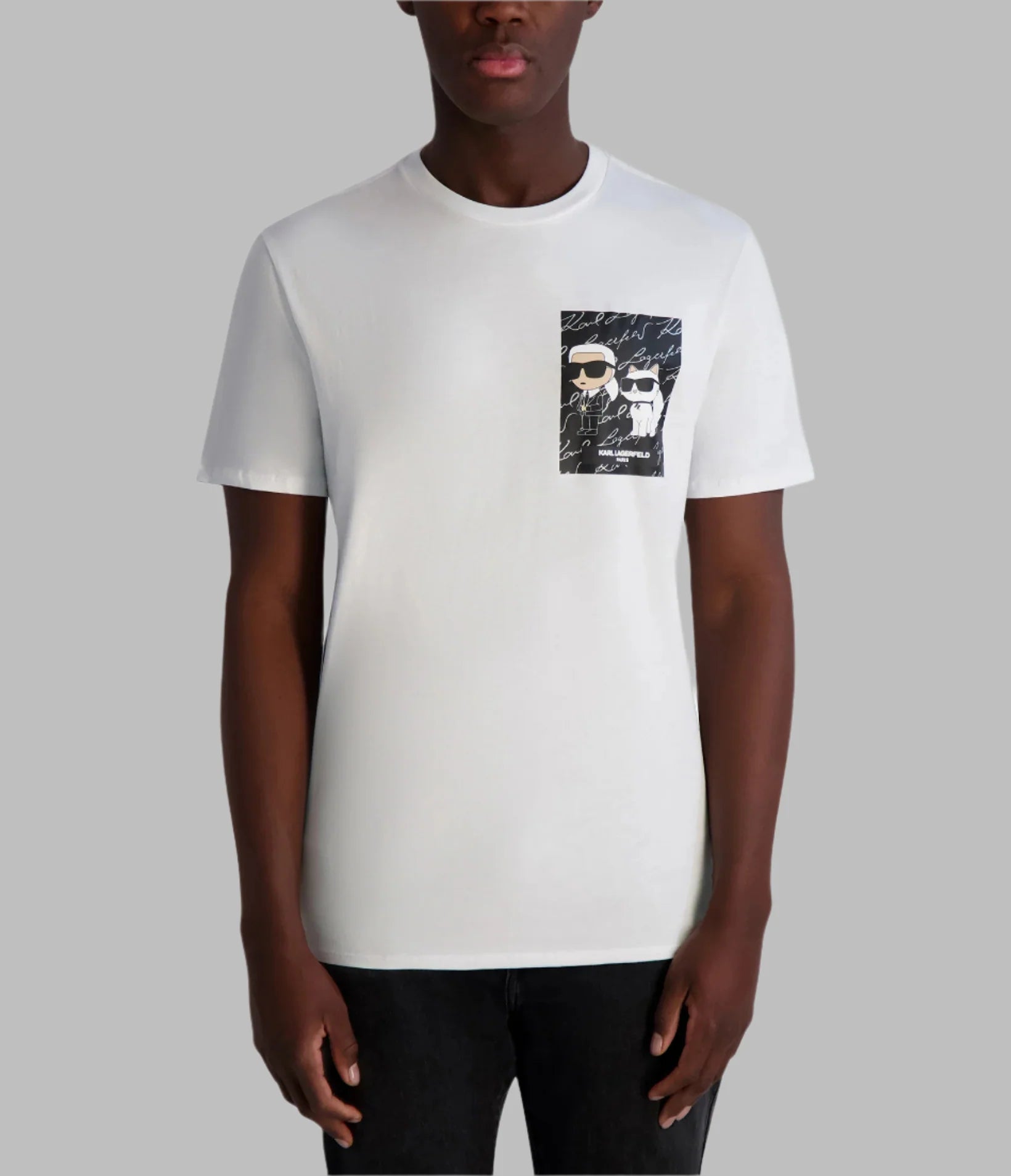 Karl Lagerfeld Paris DUO FAUX POCKET GRAPHIC TEE
