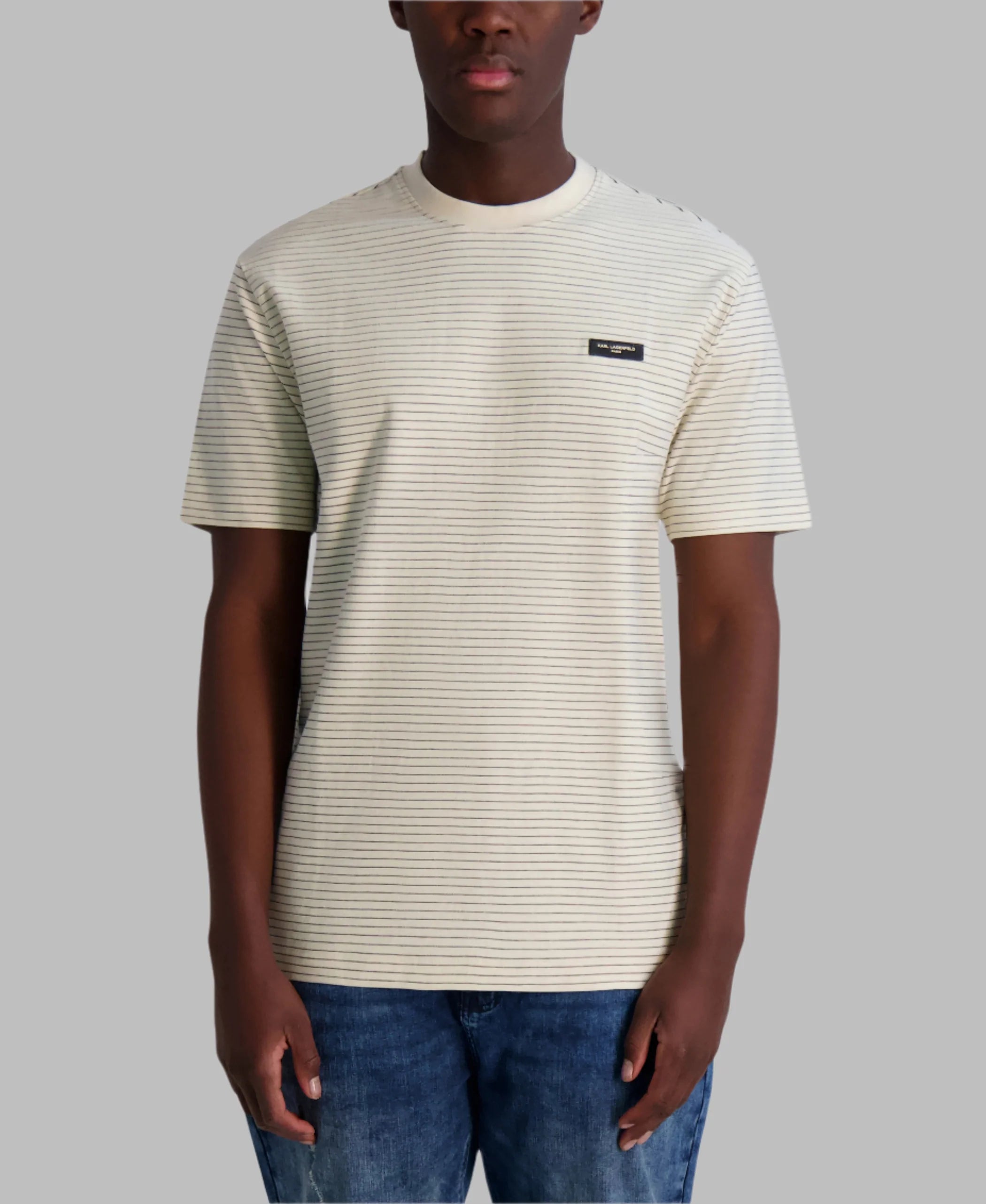 Karl Lagerfeld Paris Mens' TEXTURED STRIPE TEE