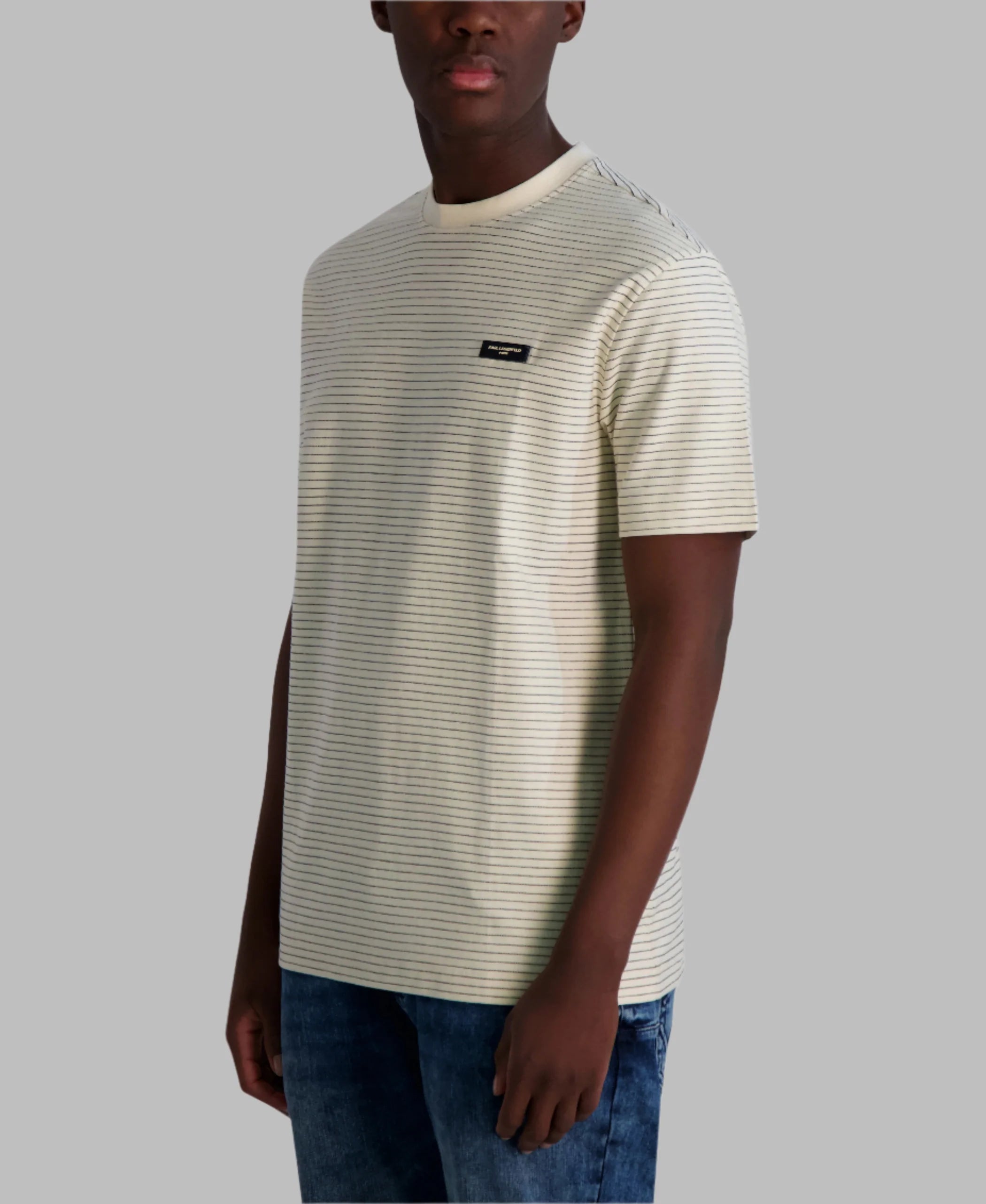 Karl Lagerfeld Paris Mens' TEXTURED STRIPE TEE