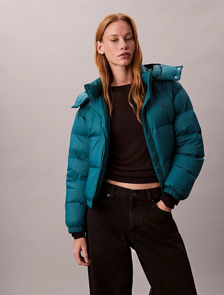 Calvin Klein Womens' Short Down Puffer Jacket  maya blue