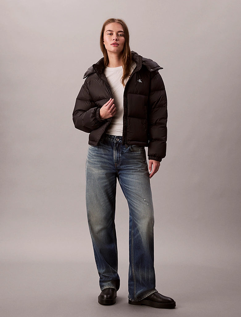 Calvin Klein Womens' Short Down Puffer Jacket BLACK