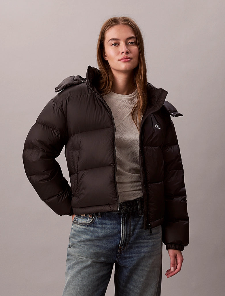 Calvin Klein Womens' Short Down Puffer Jacket BLACK