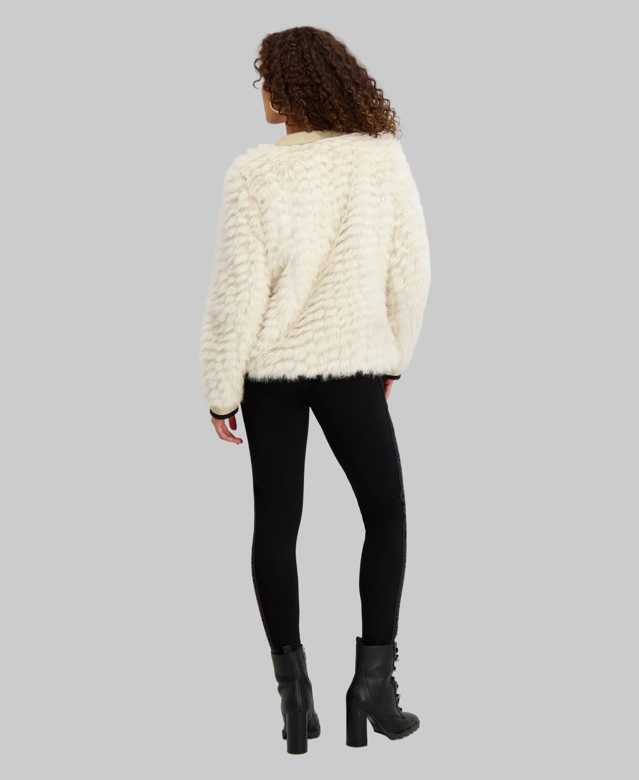 Karl Lagerfeld Paris Women's FAUX FUR CARDIGAN JACKET